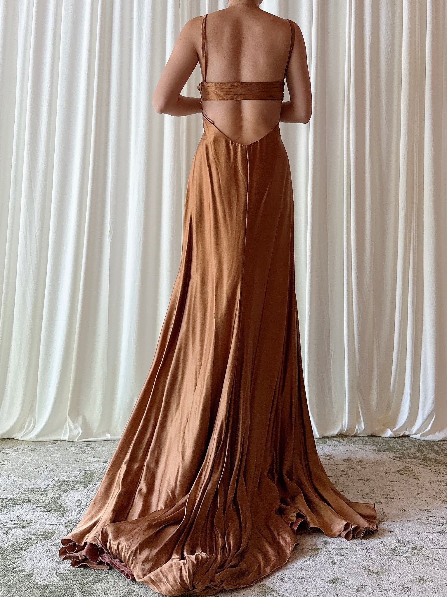 Vintage Gatti Nolli Brown Silk Gown - IT 46