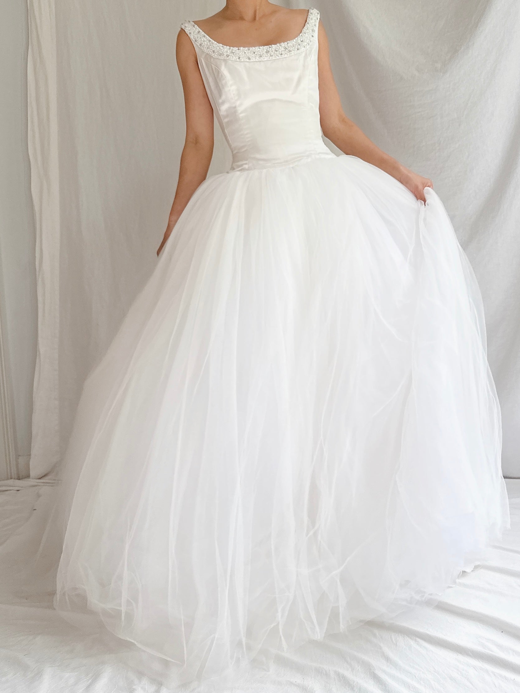 Vintage Diamond Collection Silk and Tulle Gown - S/4