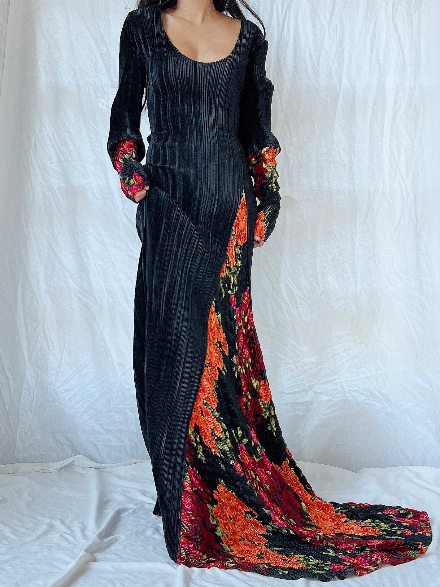 Vintage Mashiah Pleated Gown - M/L