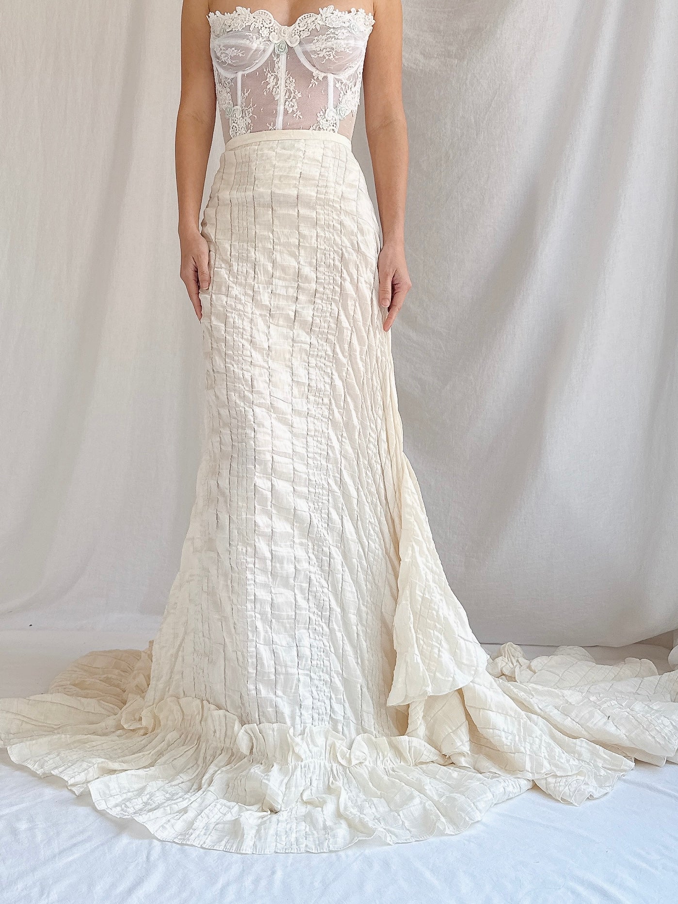 Vintage Fadi Gharib Paris Organza Woven Skirt - M/L46