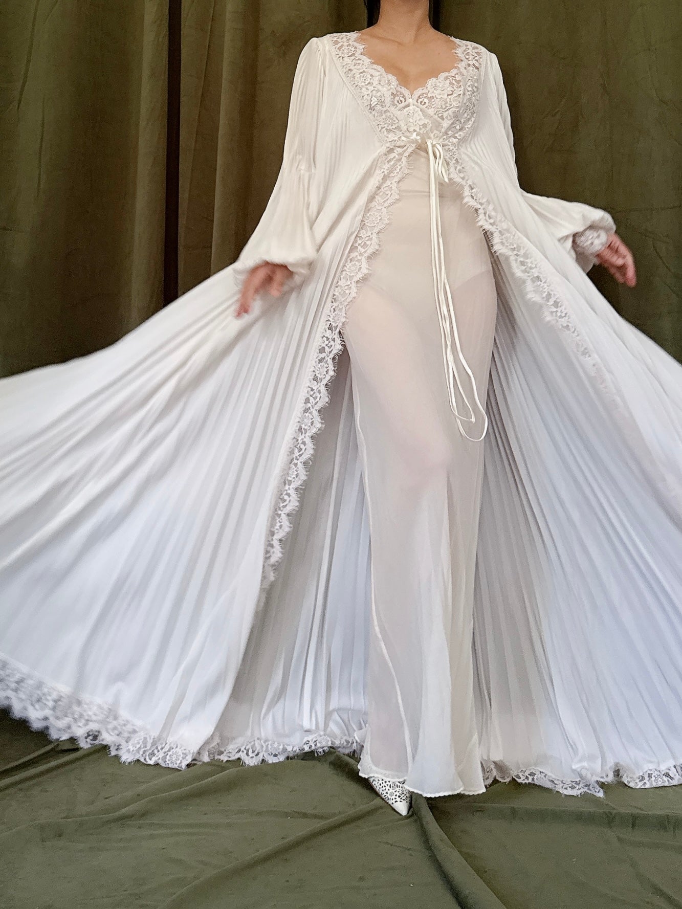 Vintage Claire Sandra Pleated Duster - OSFM