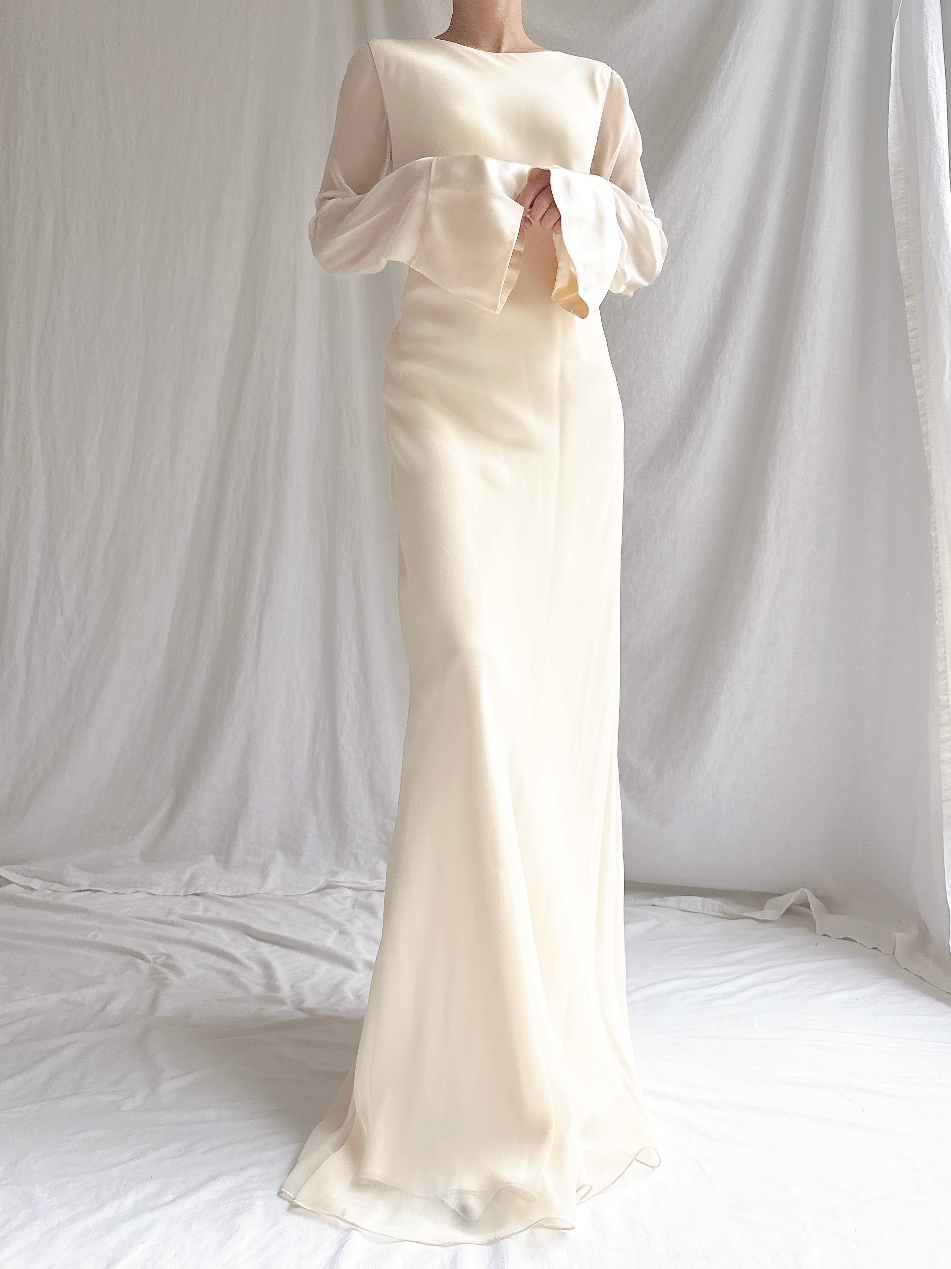 Vintage Amy Michelson Silk Bias Cut Gown - S/4/6