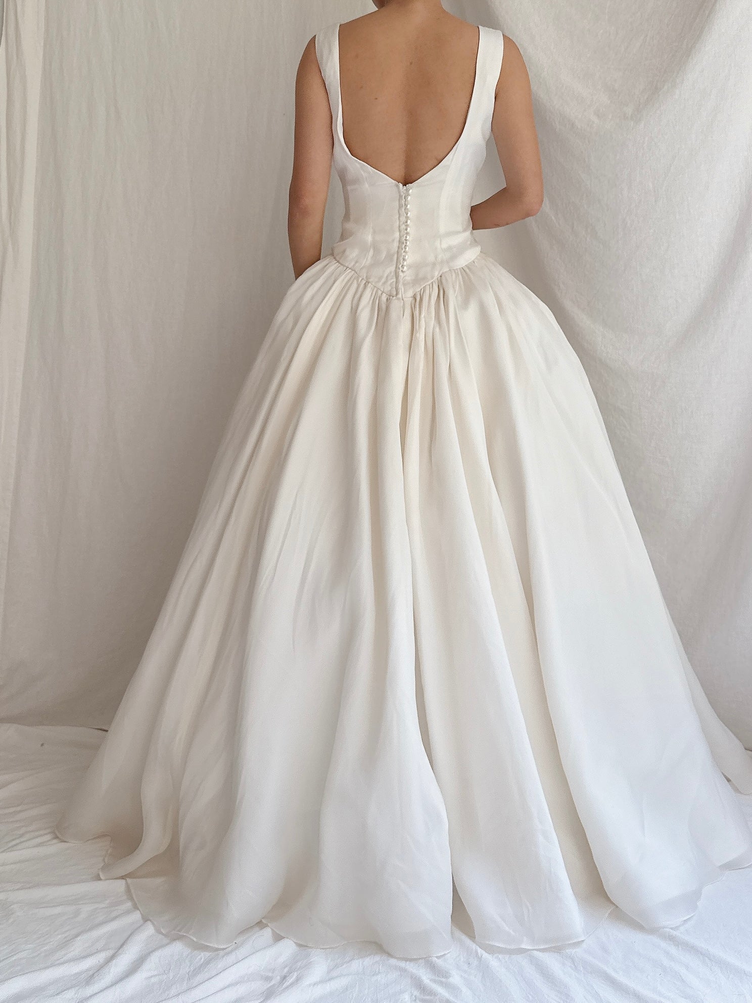 Vintage Silk Organza Gown - S
