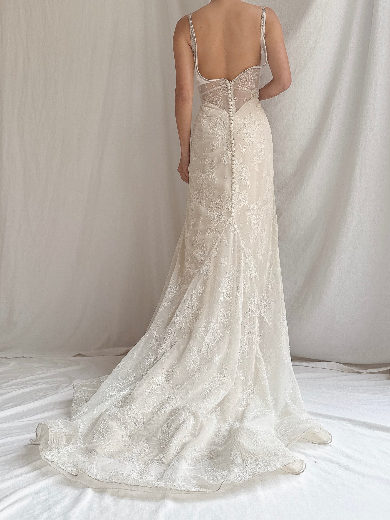 Liancarlo Couture Chantilly Lace and Silk Gown - M/6