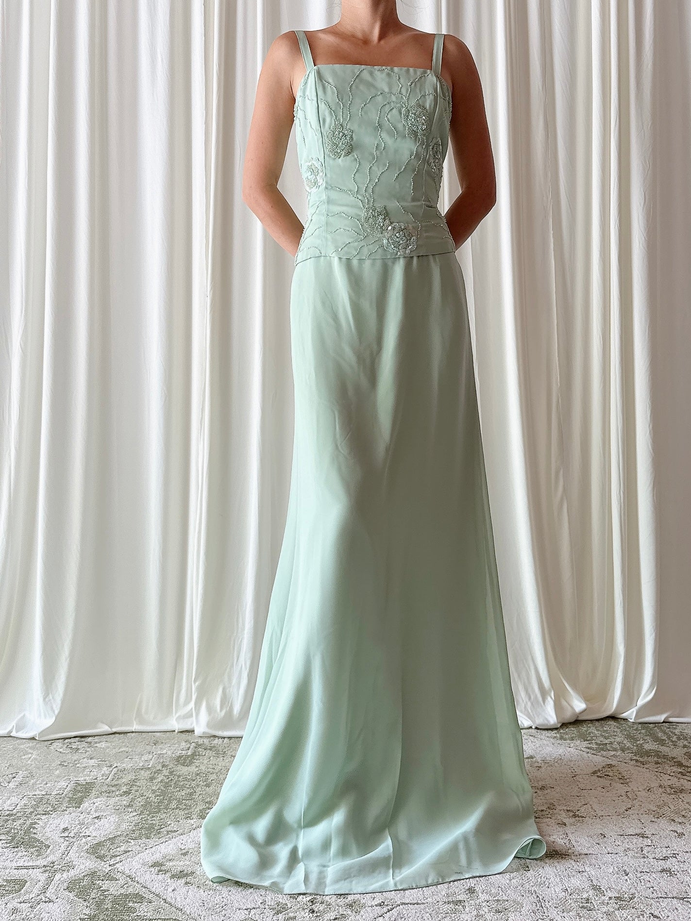 Vintage SCALA Seafoam Dress - M