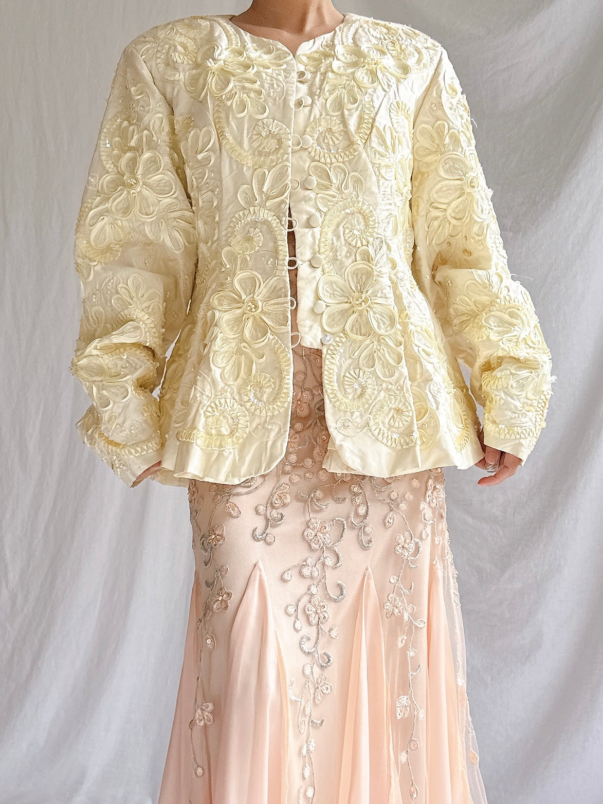 Vintage Holland Silk Embroidered Top - M