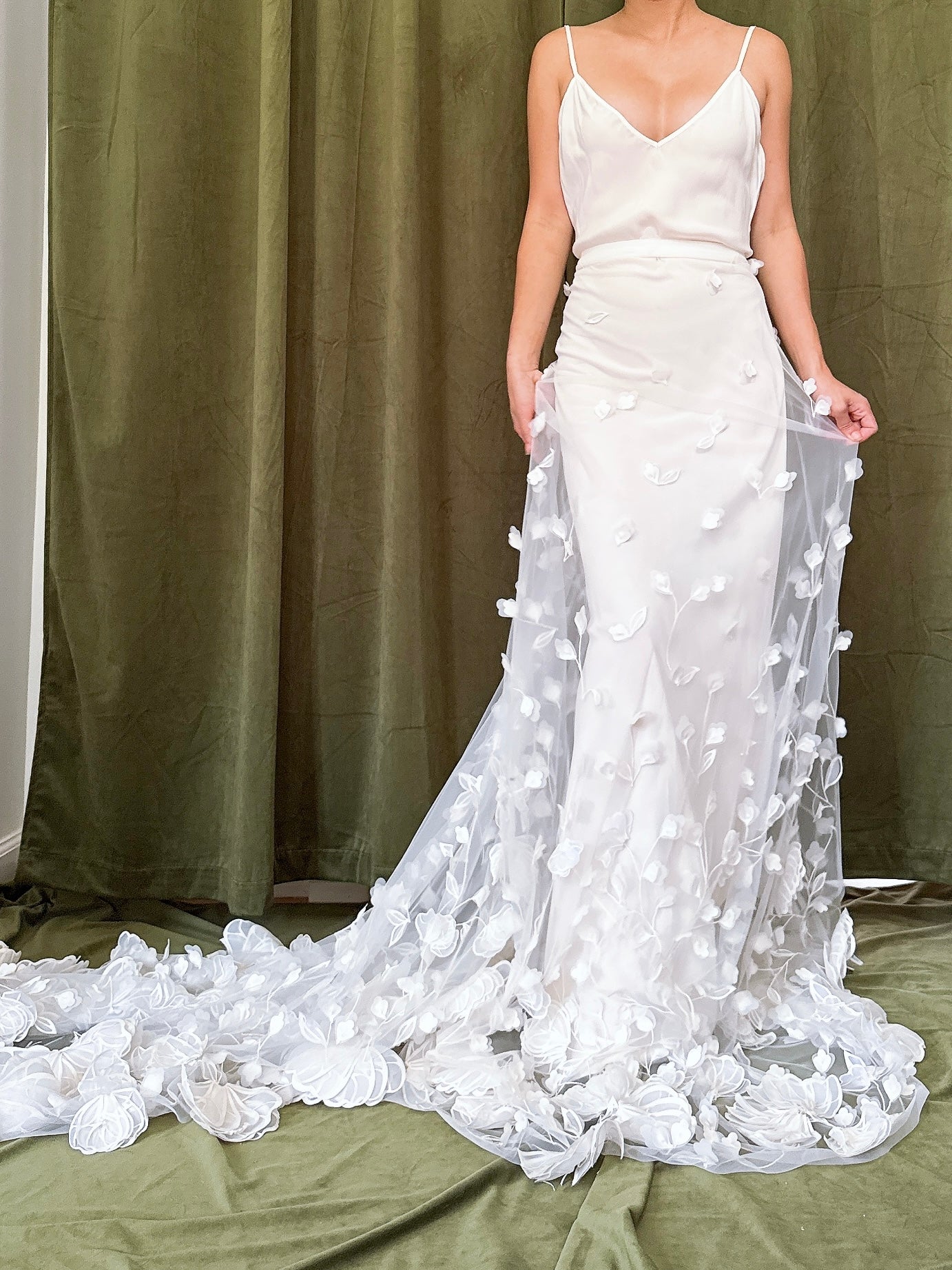 Silk Slip and Organza Skirt Set - M