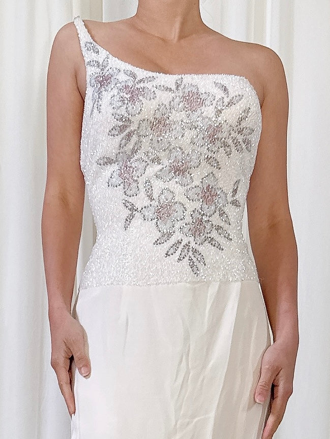 Vintage Emmanuel Khanh Ivory Dress - Size 12