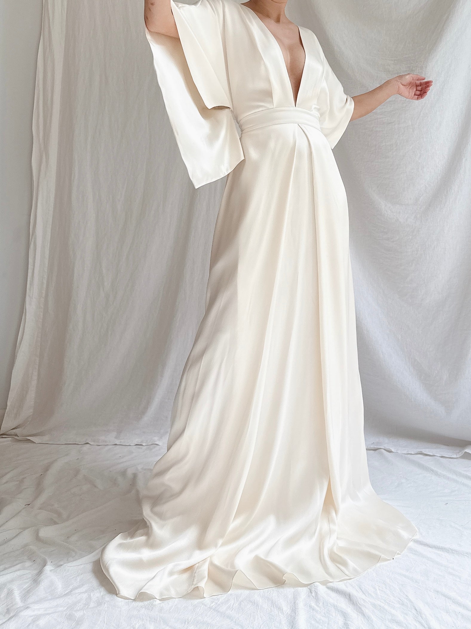 Temperley London Silk Kimono Sleeves Gown - S UK 8