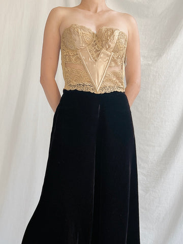 Vintage Christian Dior Gold Bustier - 36