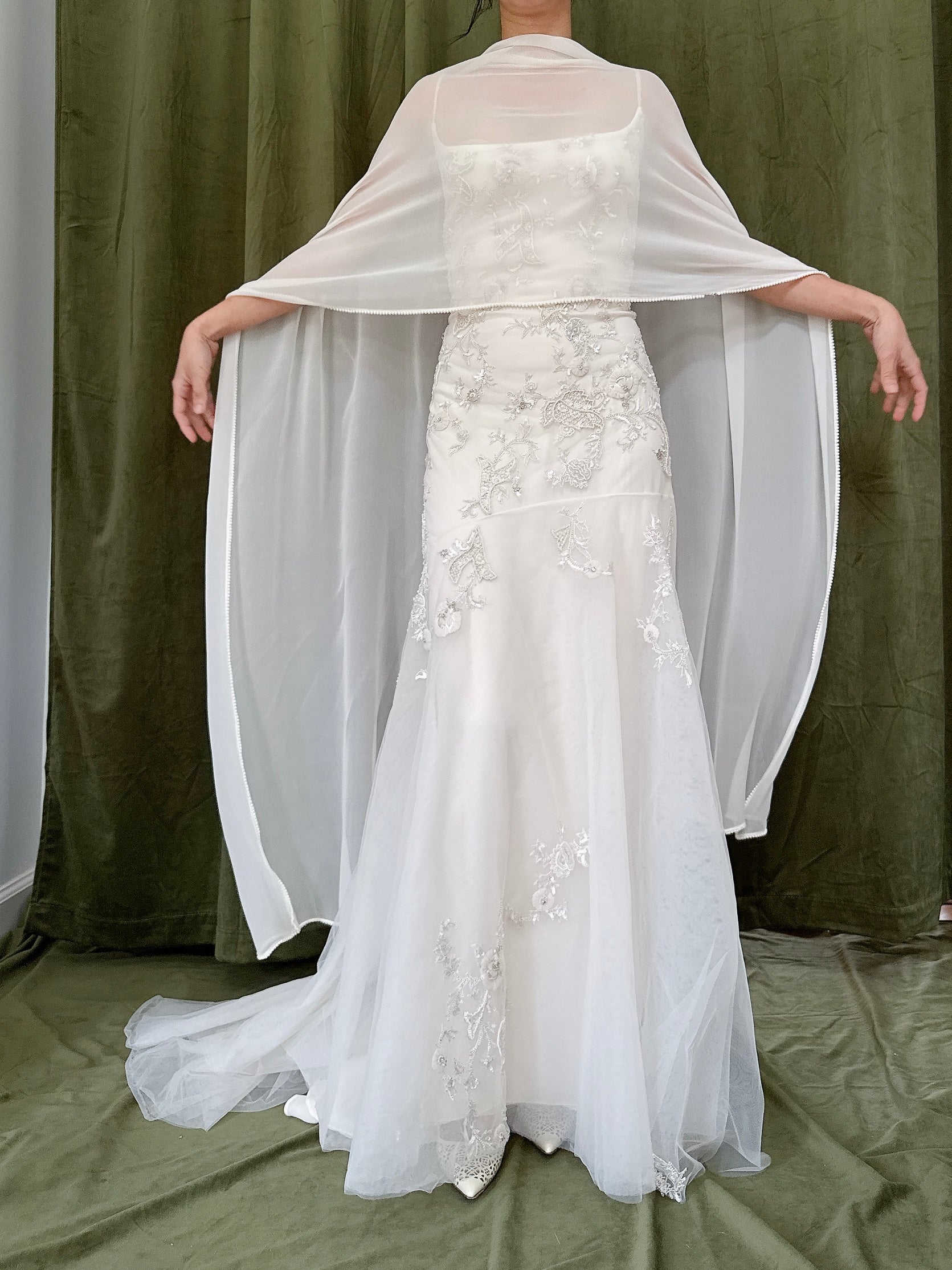 Vintage Reem Acra Silk and Tulle Beaded Gown - Size 8