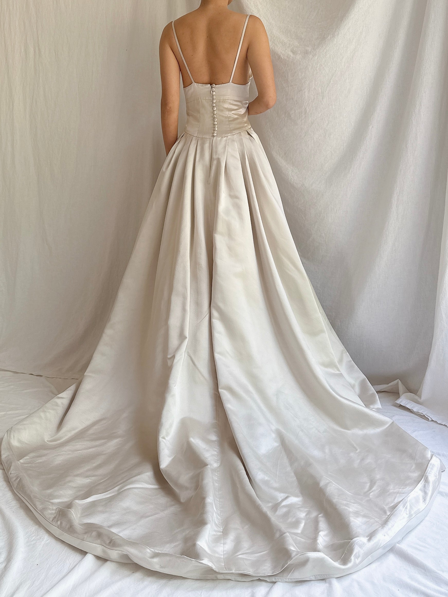 1990s Werkstatte Oyster Silk Gown - M