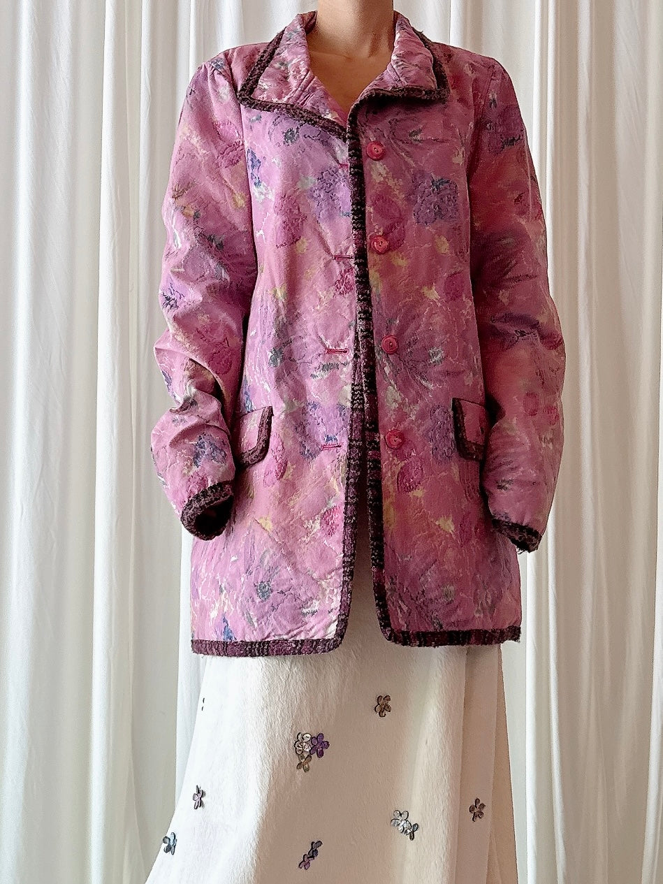 Vintage Alta Moda Luan Sare Pink Abstract Jacket - FR 44 / IT 48