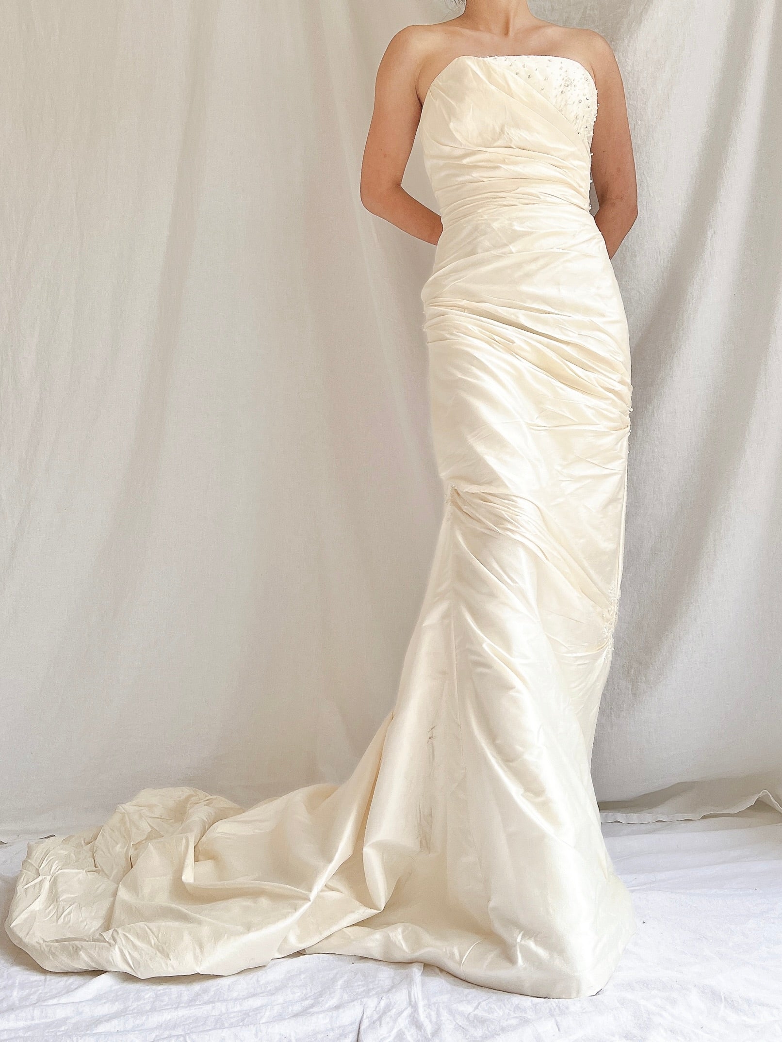 Vintage Silk Draped Gown - S/4