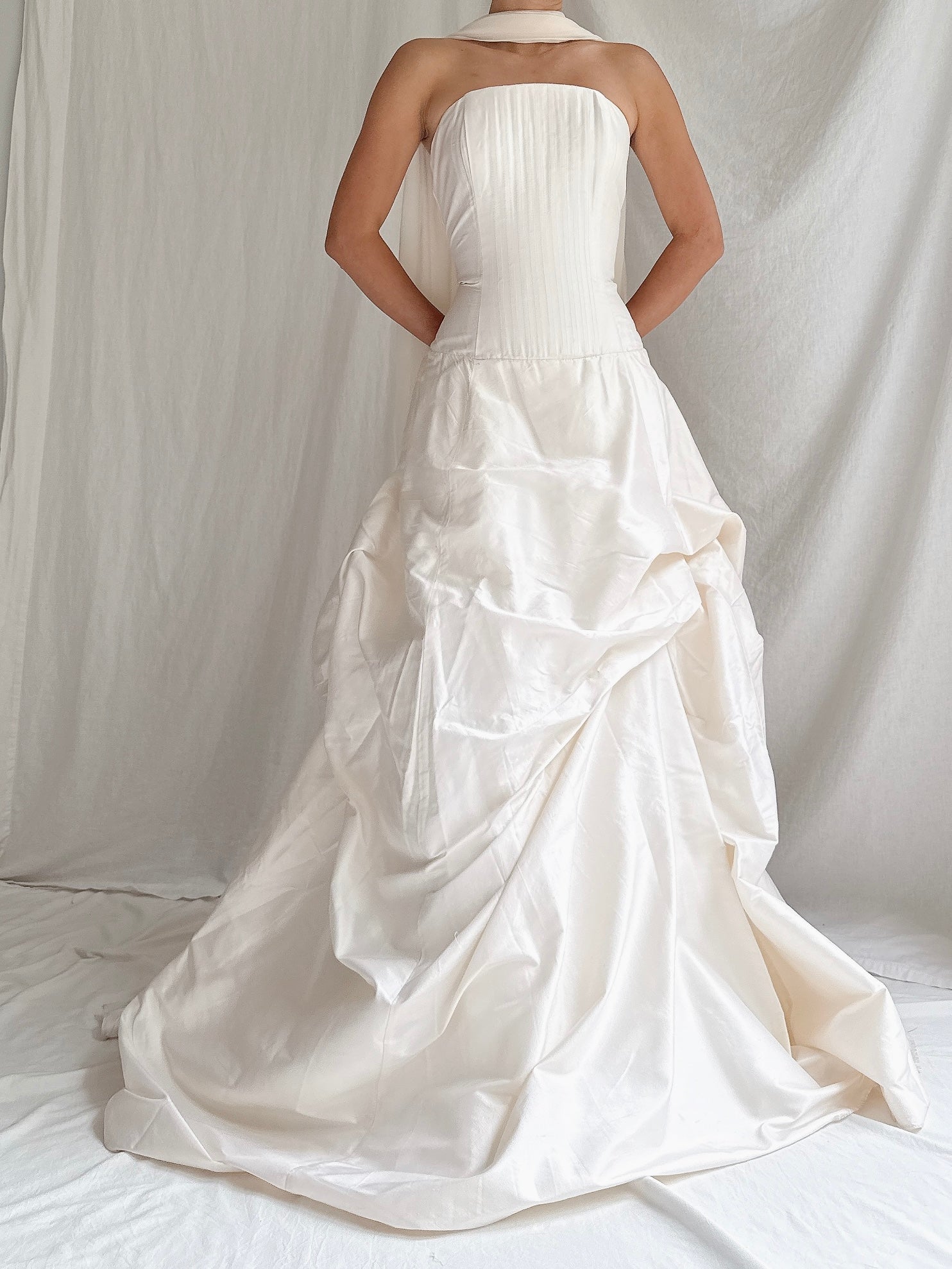 Vintage Jessica McClintock Silk Draped Gown - S/4