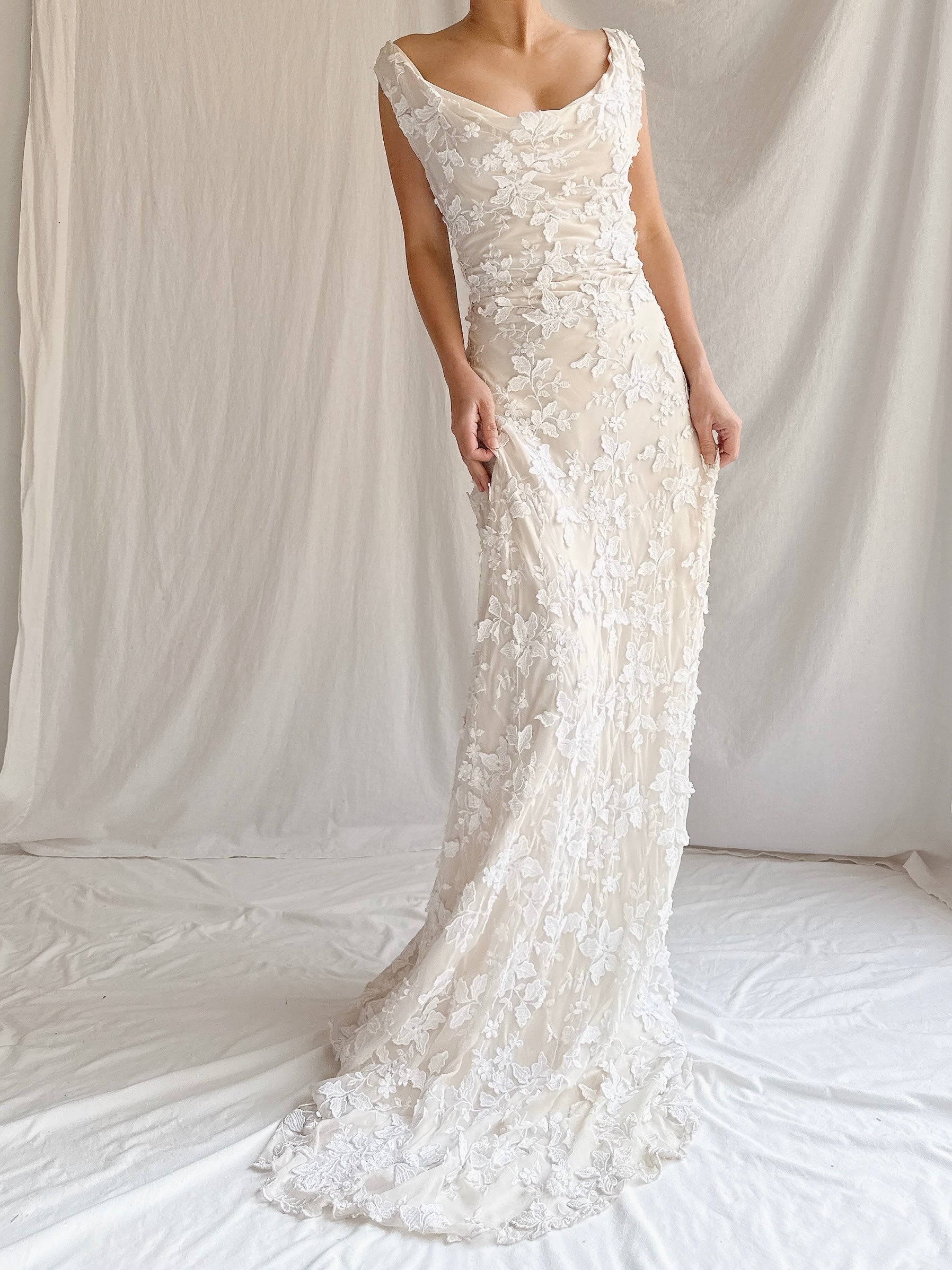 1990s Silk Bias Cut 3D Gown - M-L
