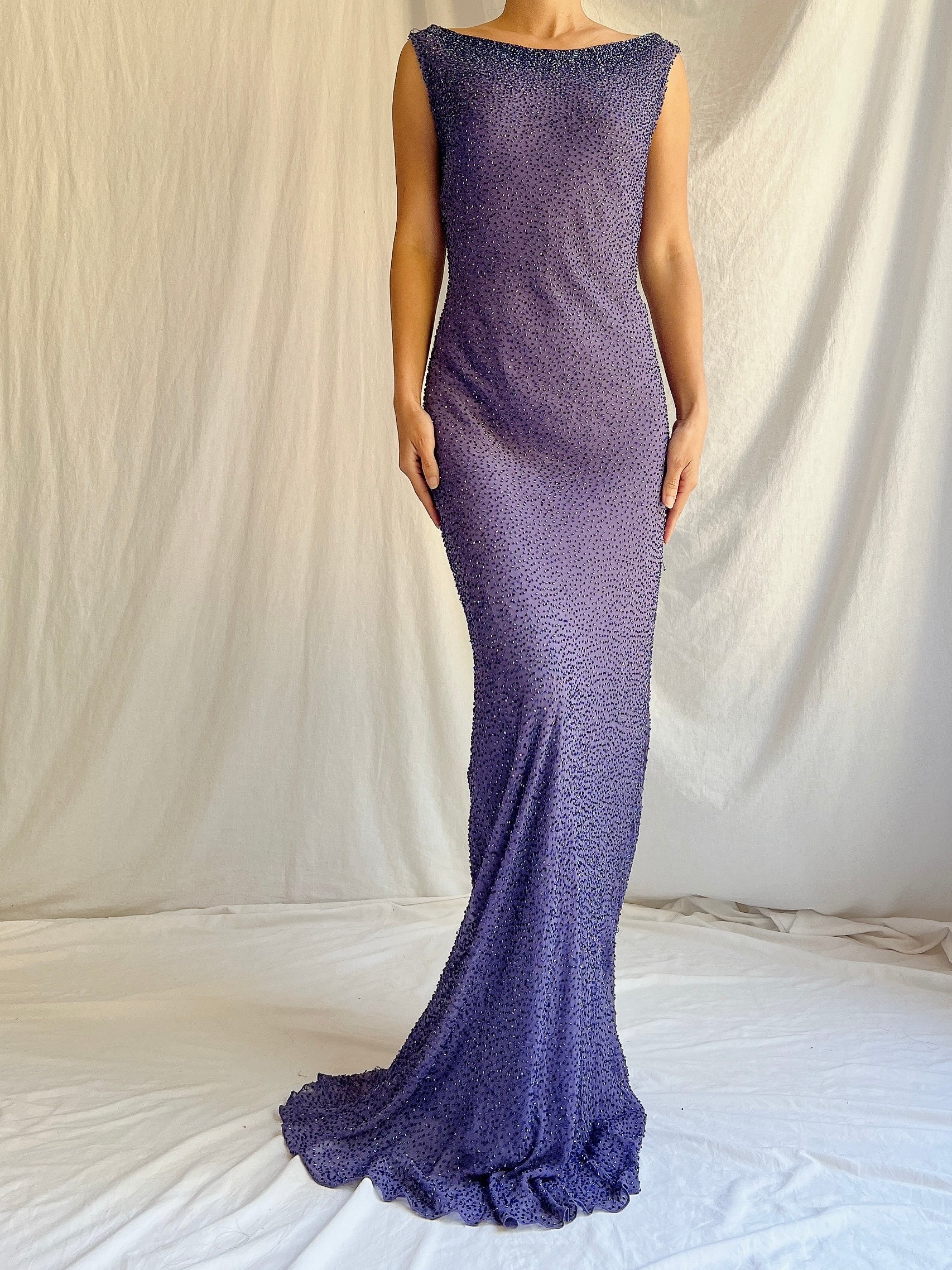 Vintage Jenny Packham Silk Beaded Gown - M/L