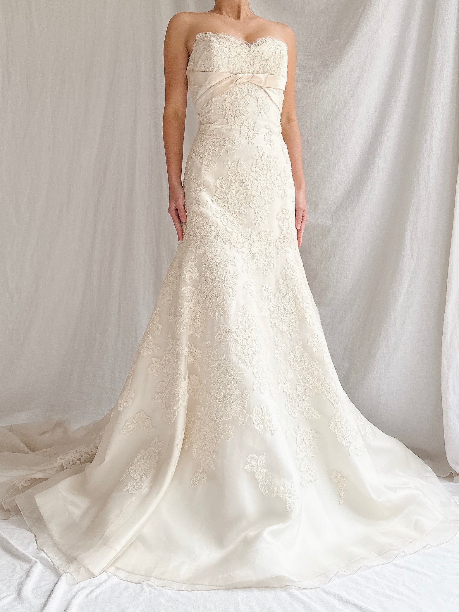 “RESERVED” Vintage Liancarlo Couture Alencon Lace & Silk Organza Gown - S/M 6