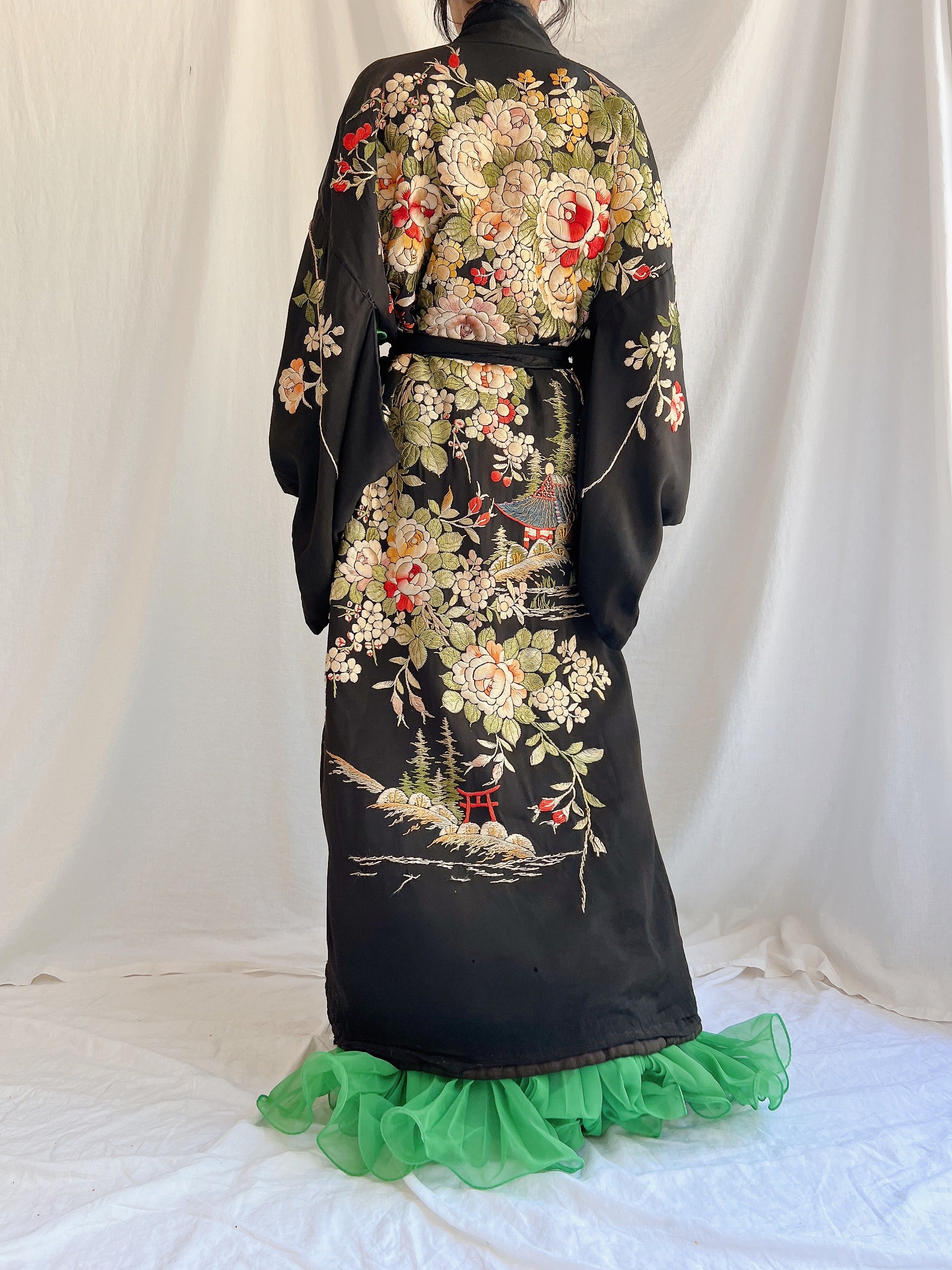 Antique Silk Embroidered Kimono