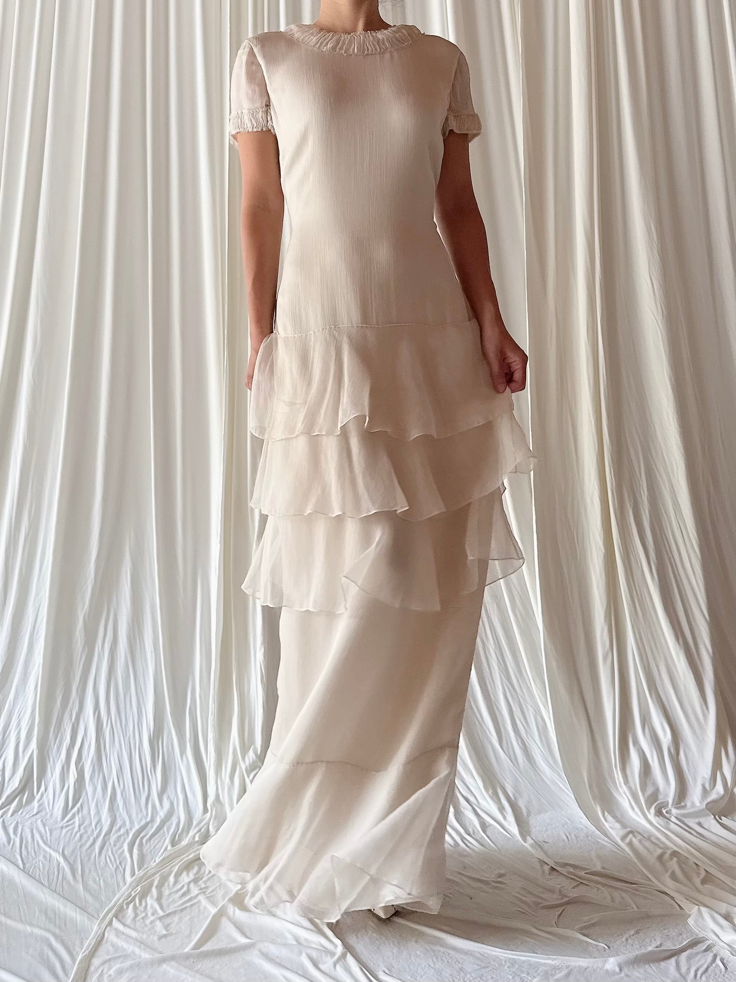 J Mendel Oyster Silk Dress - Size 4/6