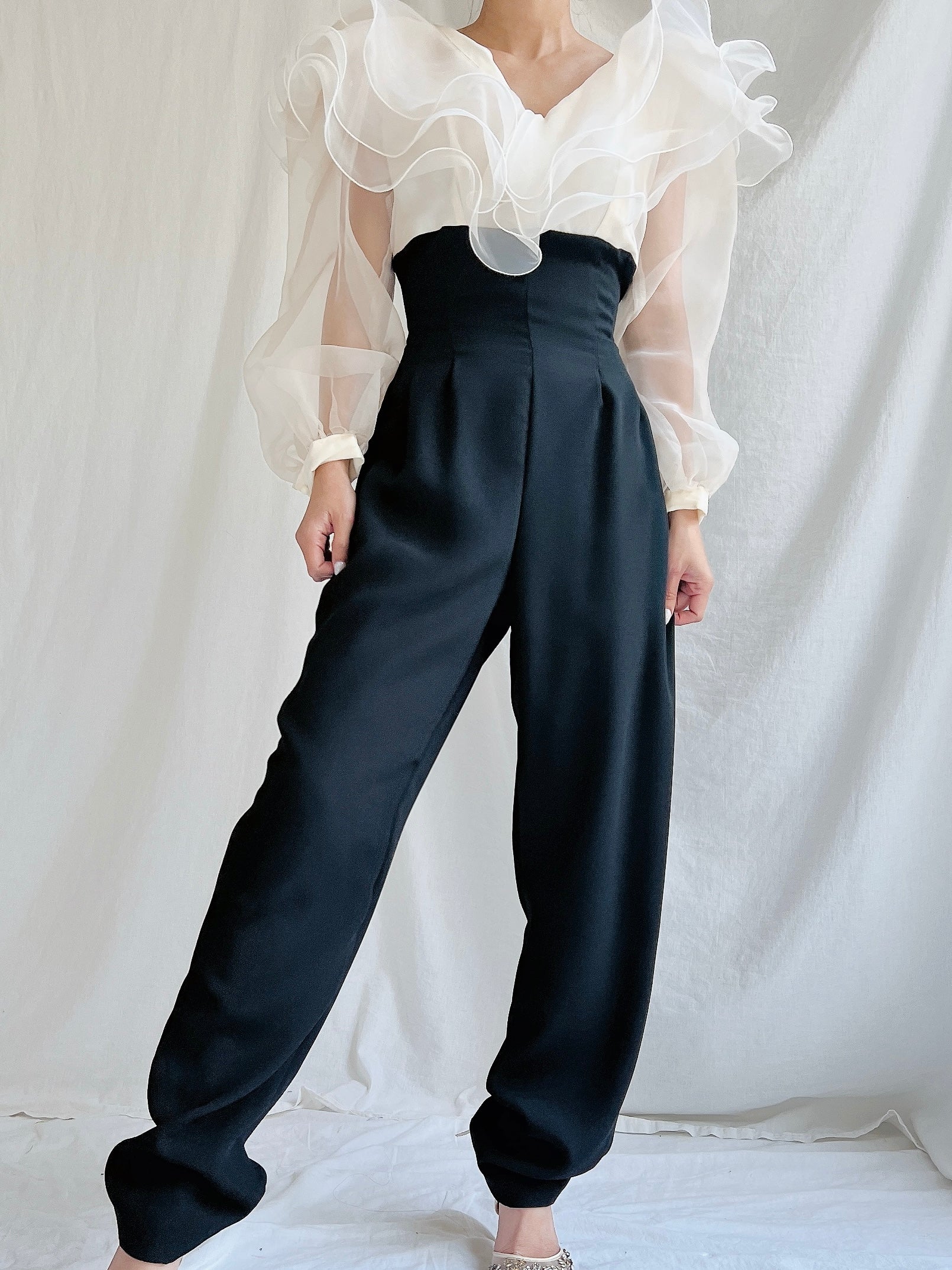 Vintage Organza and Rayon Jumpsuit/Romper - S
