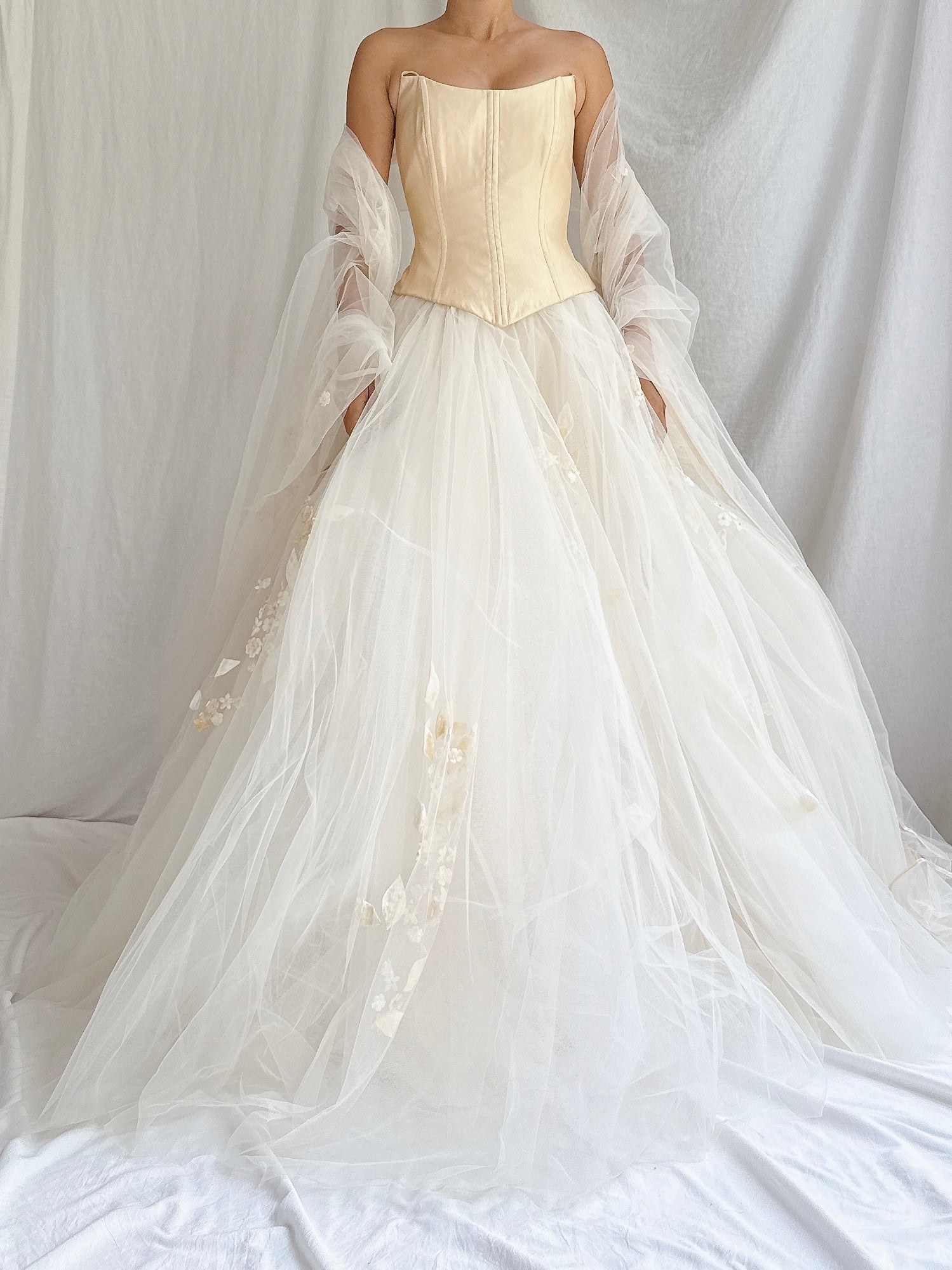 RESERVED - 1990s Bovina Italian Silk 3-Piece Wedding Gown Set - M/IT 44