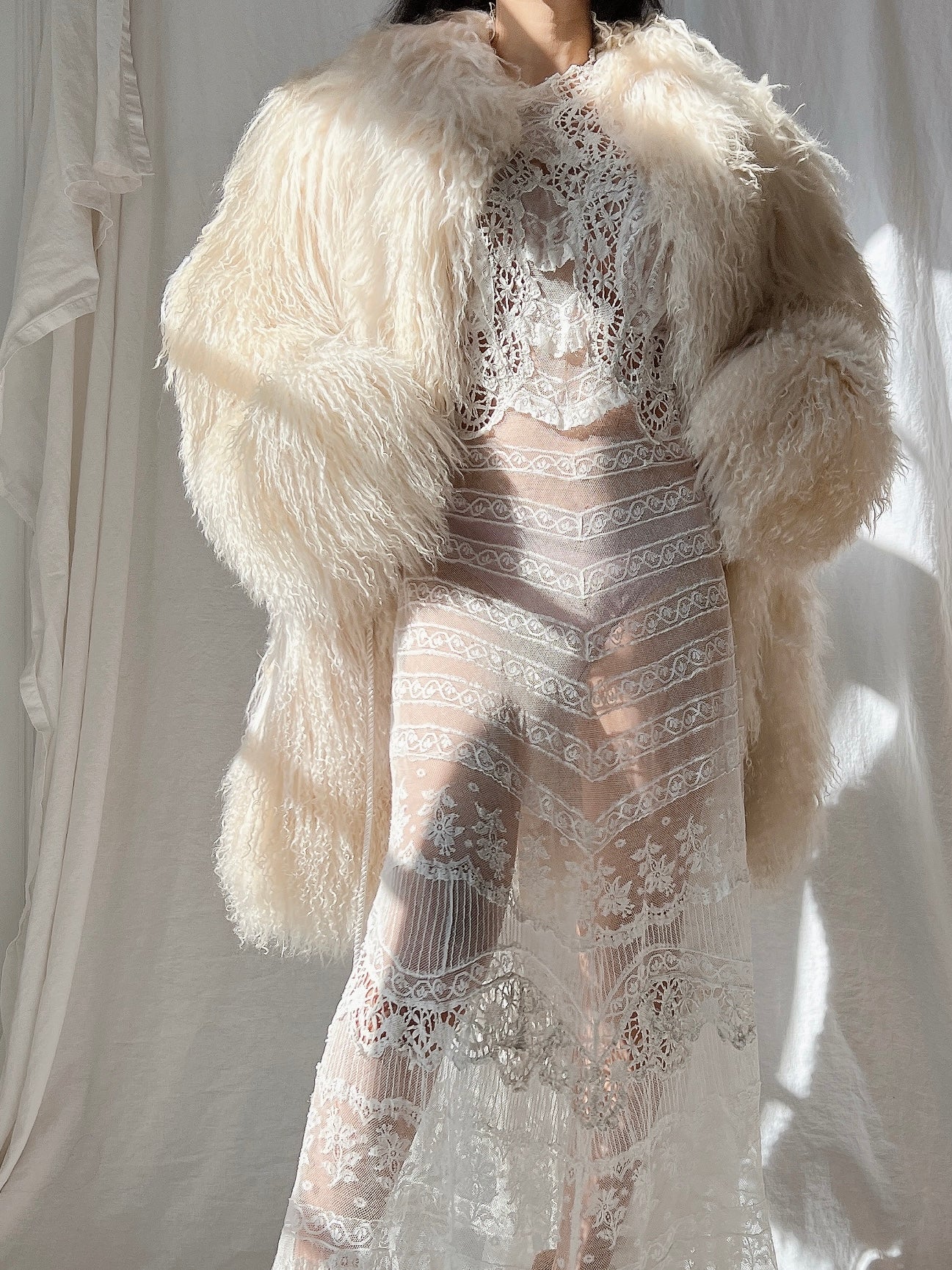 1970s Mongolian Sheared Shaggy Coat - M