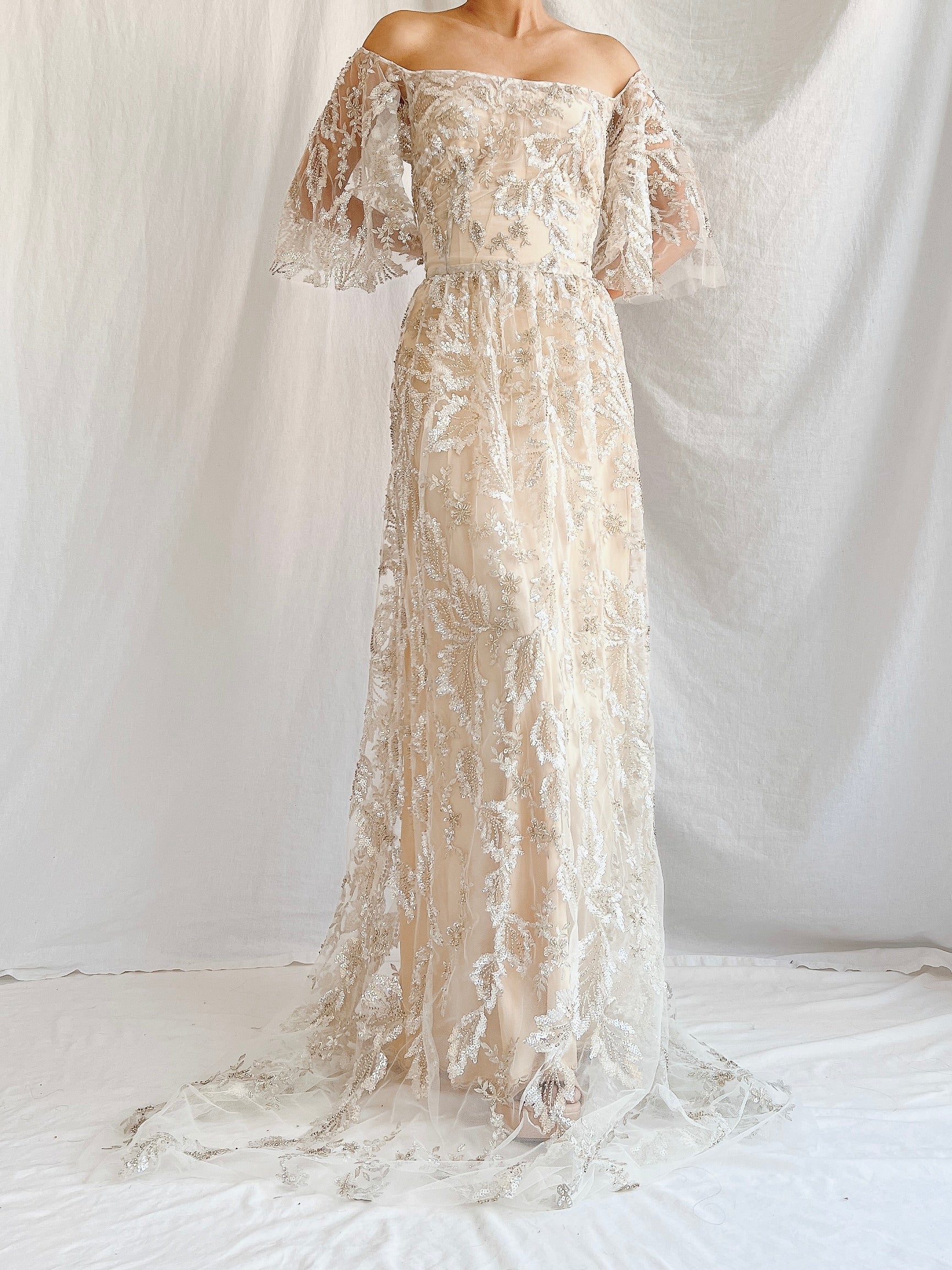 Beaded Off-the-Shoulder Gown - S/4/6