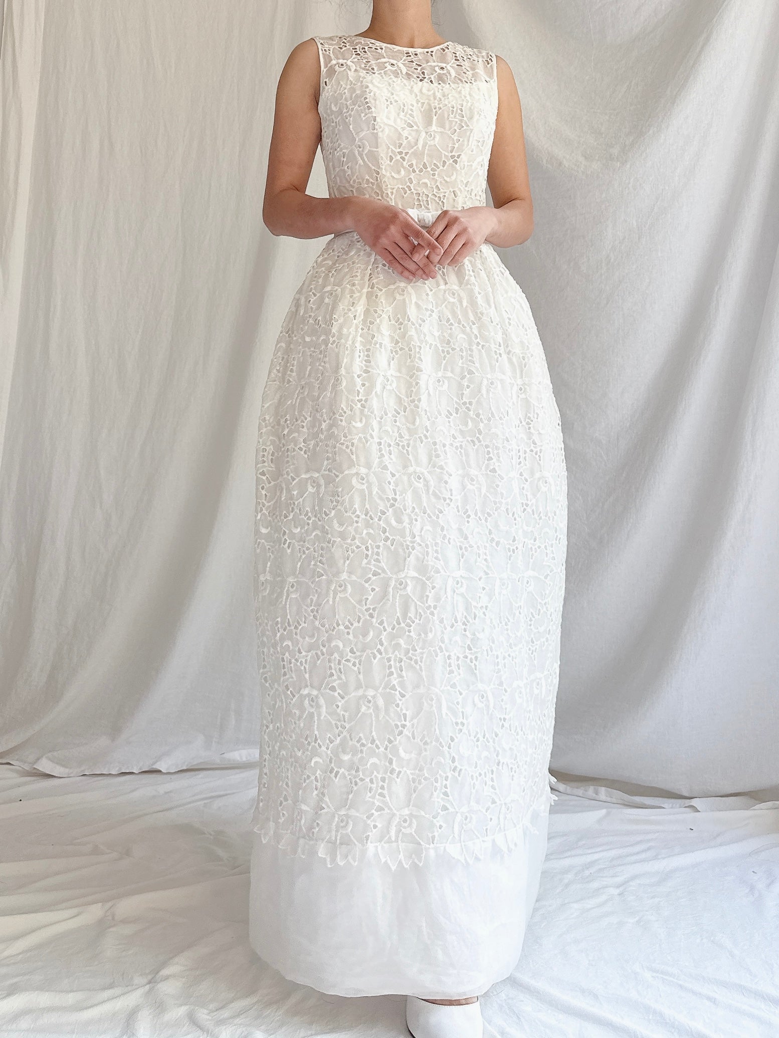 1960s Organza Cutout Gown - XXS