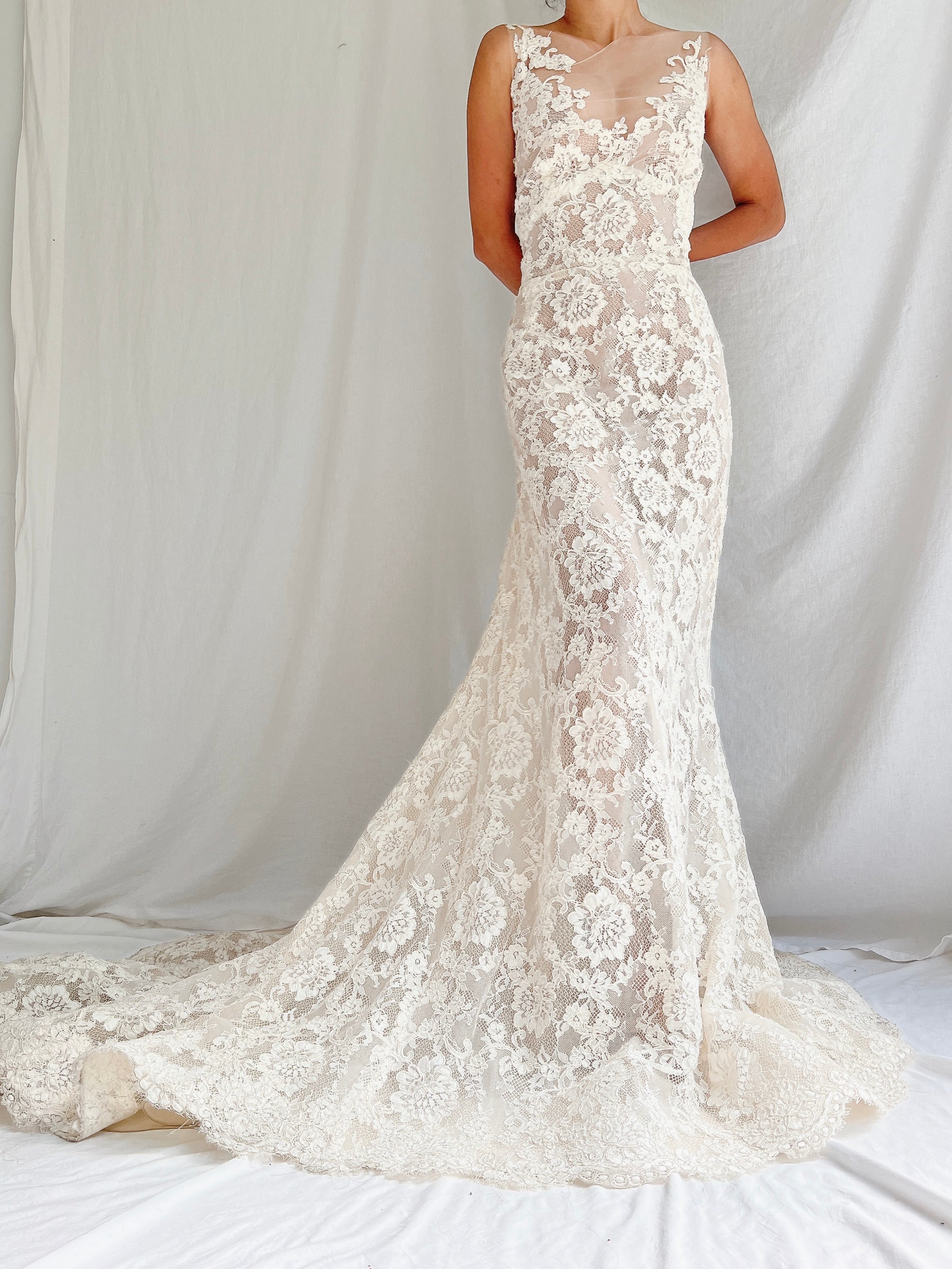 Liancarlo Couture Sheer Lace Gown - 6