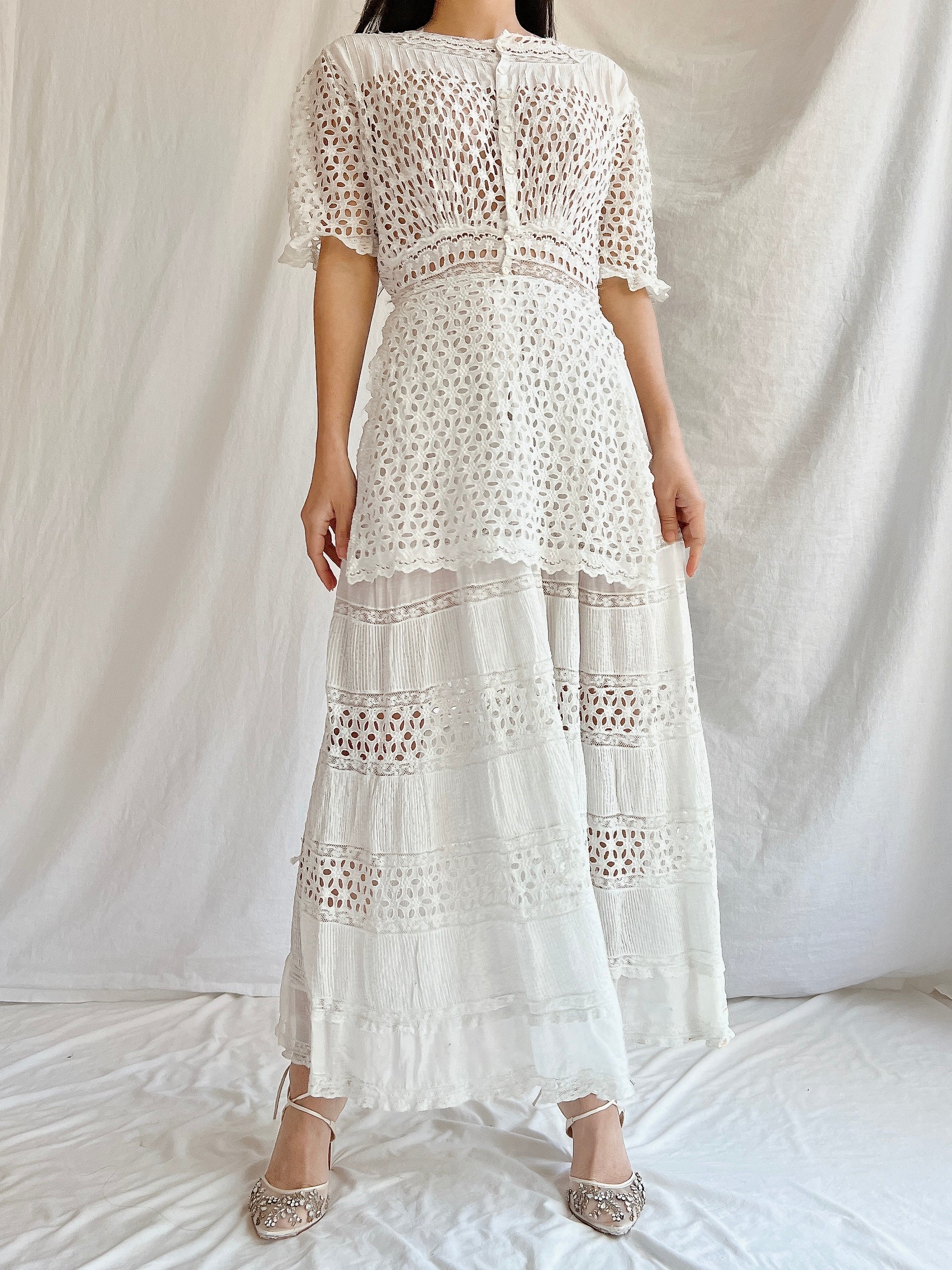 Edwardian Eyelet Lawn Dress - XS