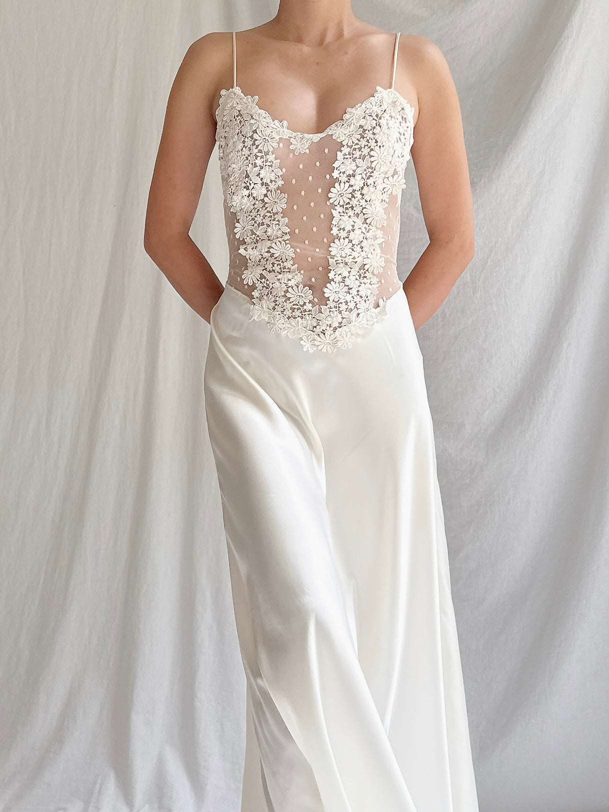 Vintage Satin Slip Dress - M