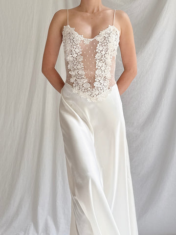 Vintage Satin Slip Dress - M