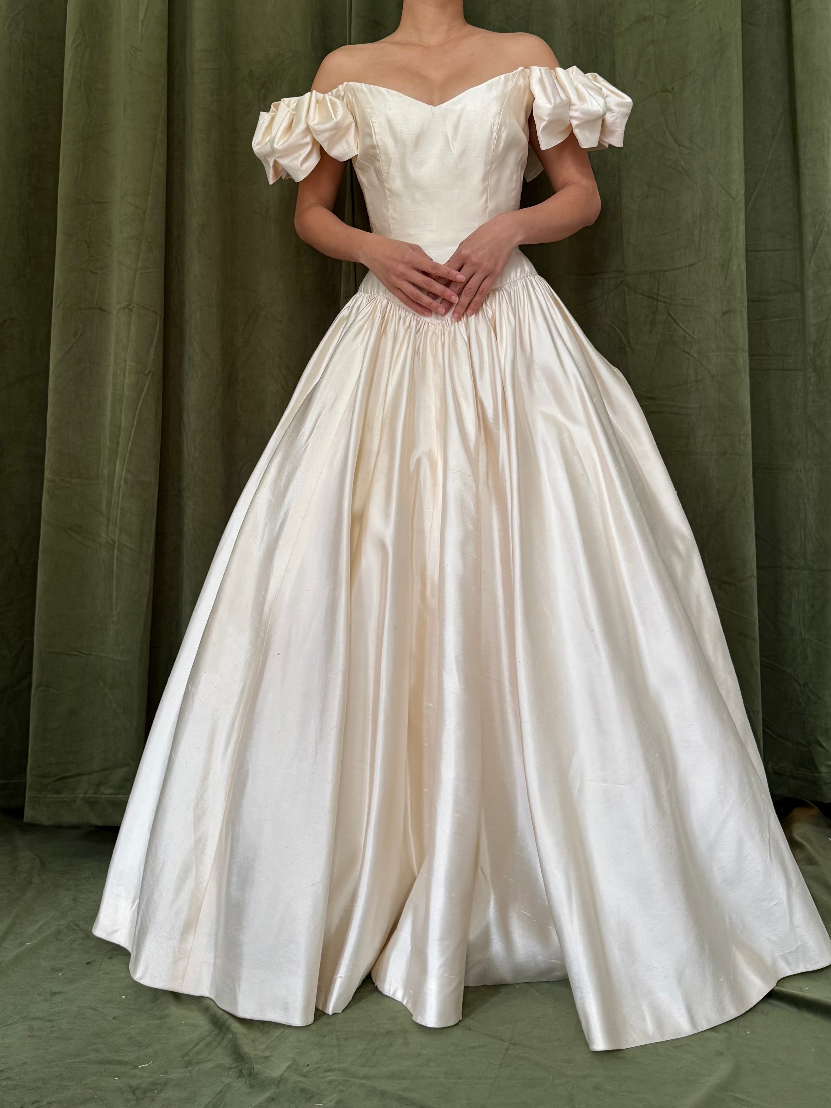 1990s Lazaro Silk Basque Waist Gown - XS