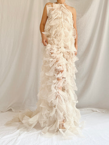 Vintage Silk Organza Gown - S-M