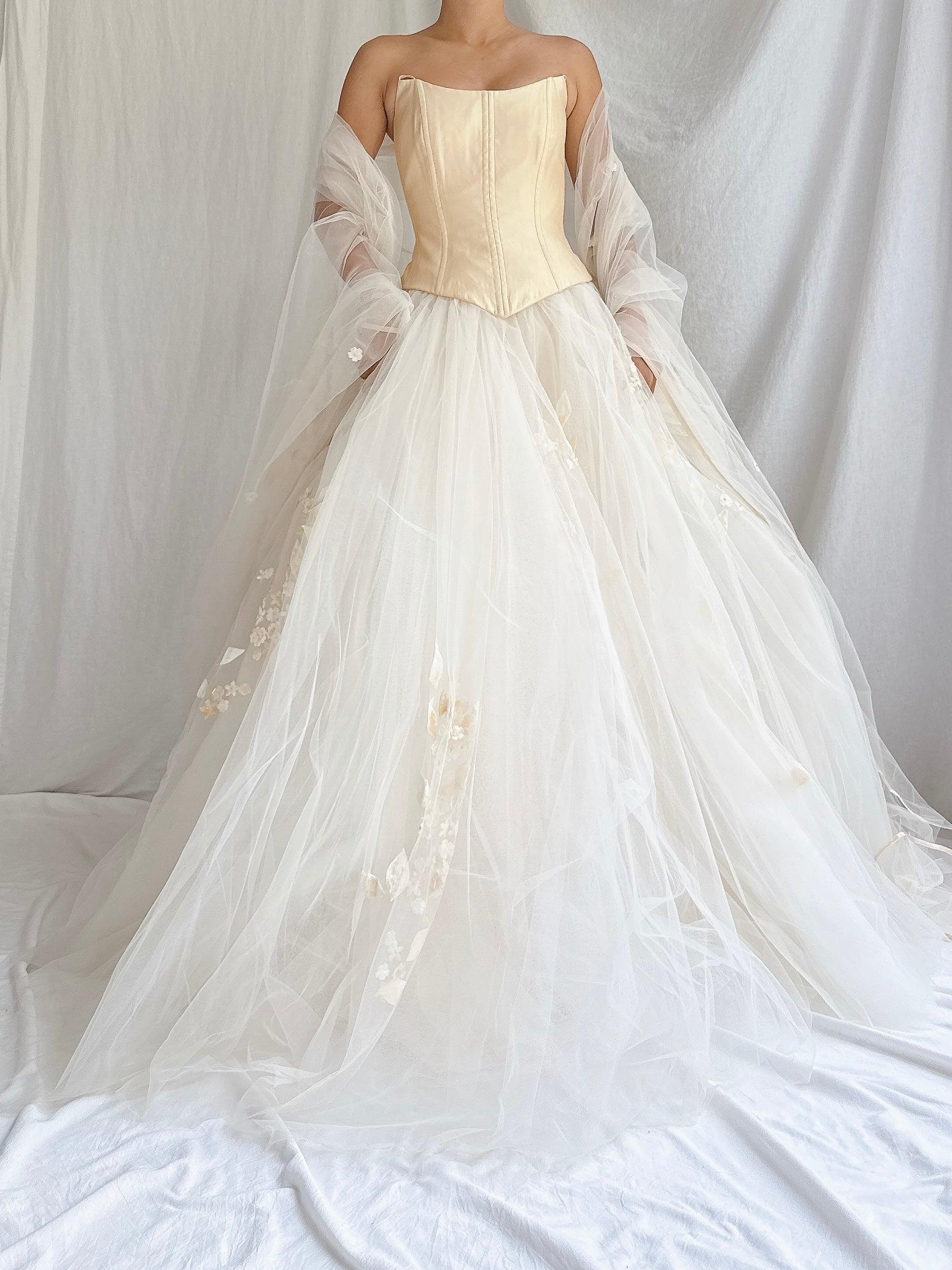RESERVED - 1990s Bovina Italian Silk 3-Piece Wedding Gown Set - M/IT 44
