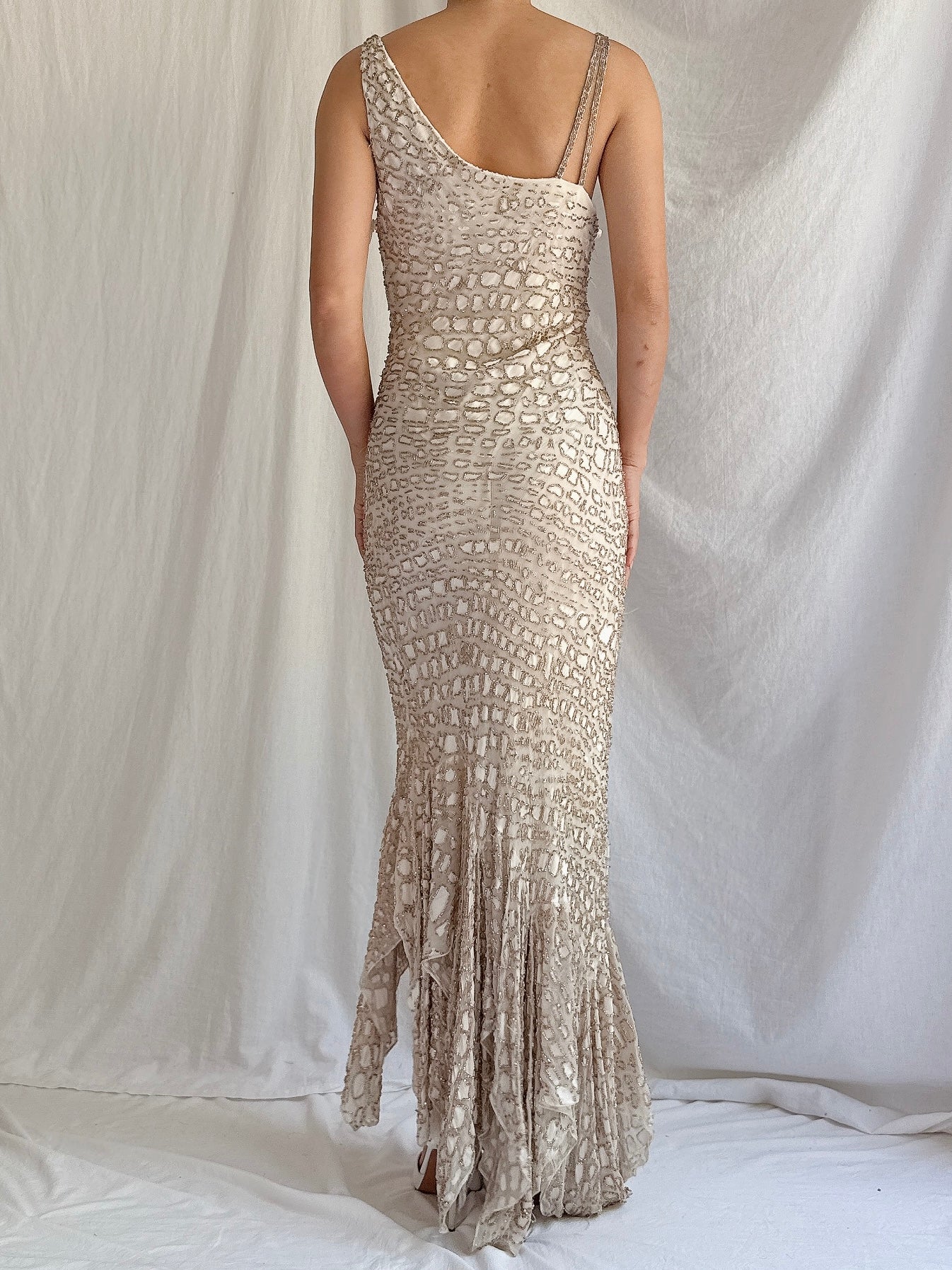 Y2K Alberta Makali Silk Beaded Gown - S/M