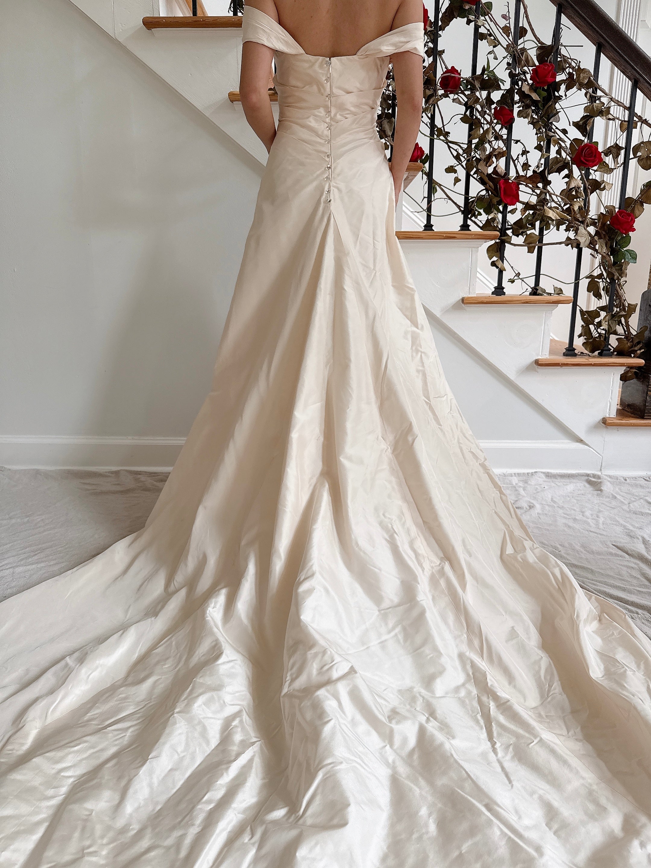 Vintage Silk Draped Gown - S