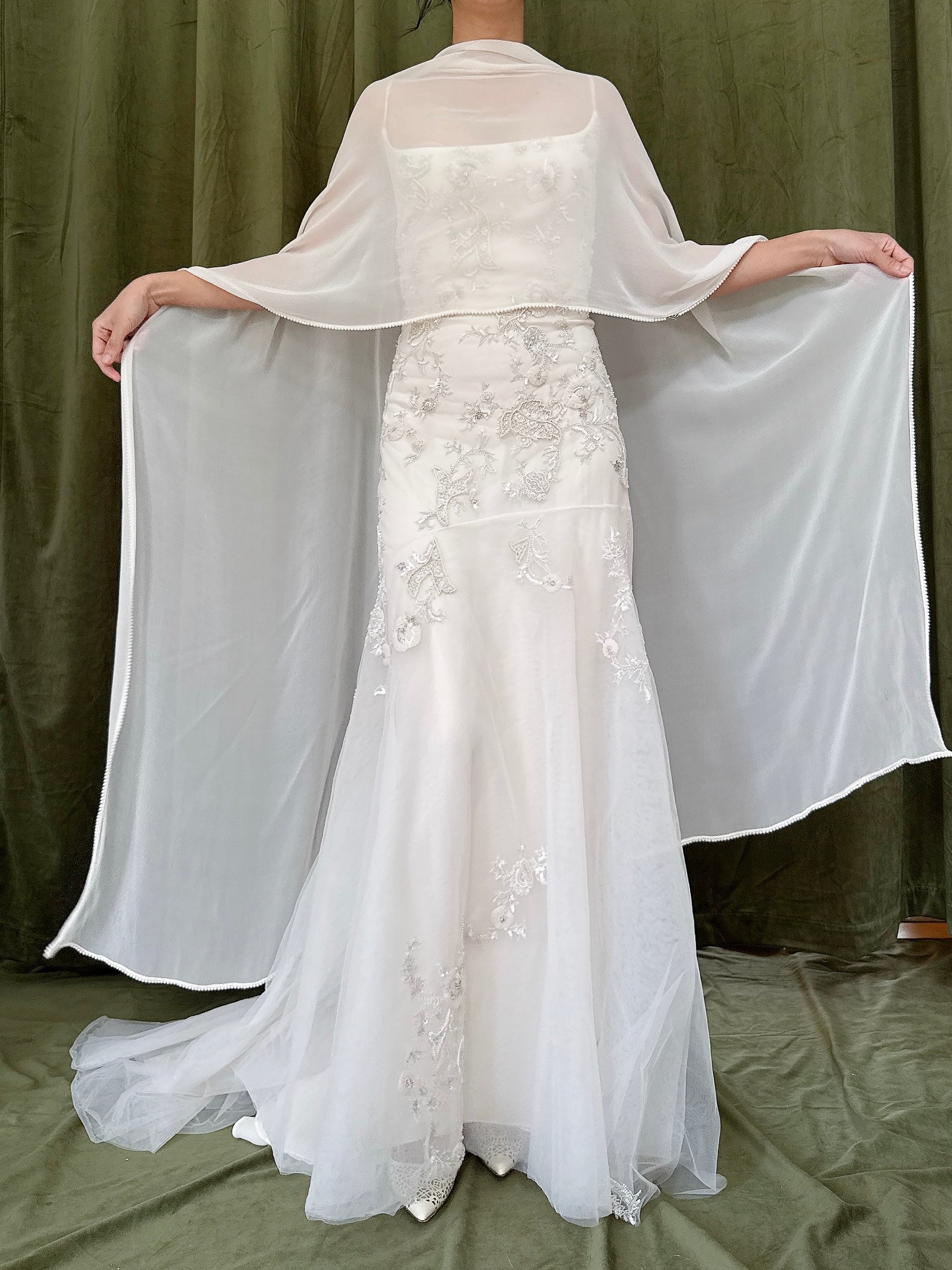 Vintage Reem Acra Silk and Tulle Beaded Gown - Size 8