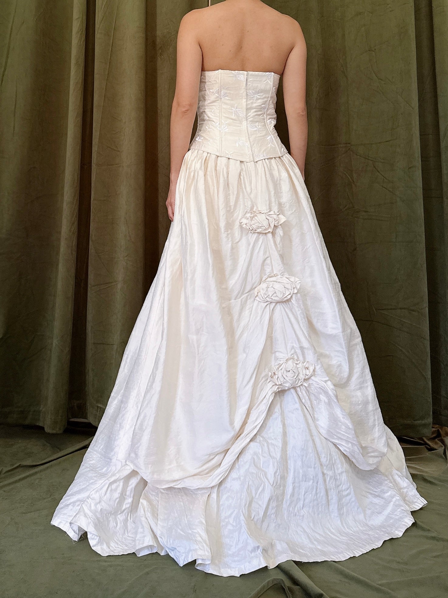 Vintage Jessica McClintock Raw Silk Gown - S