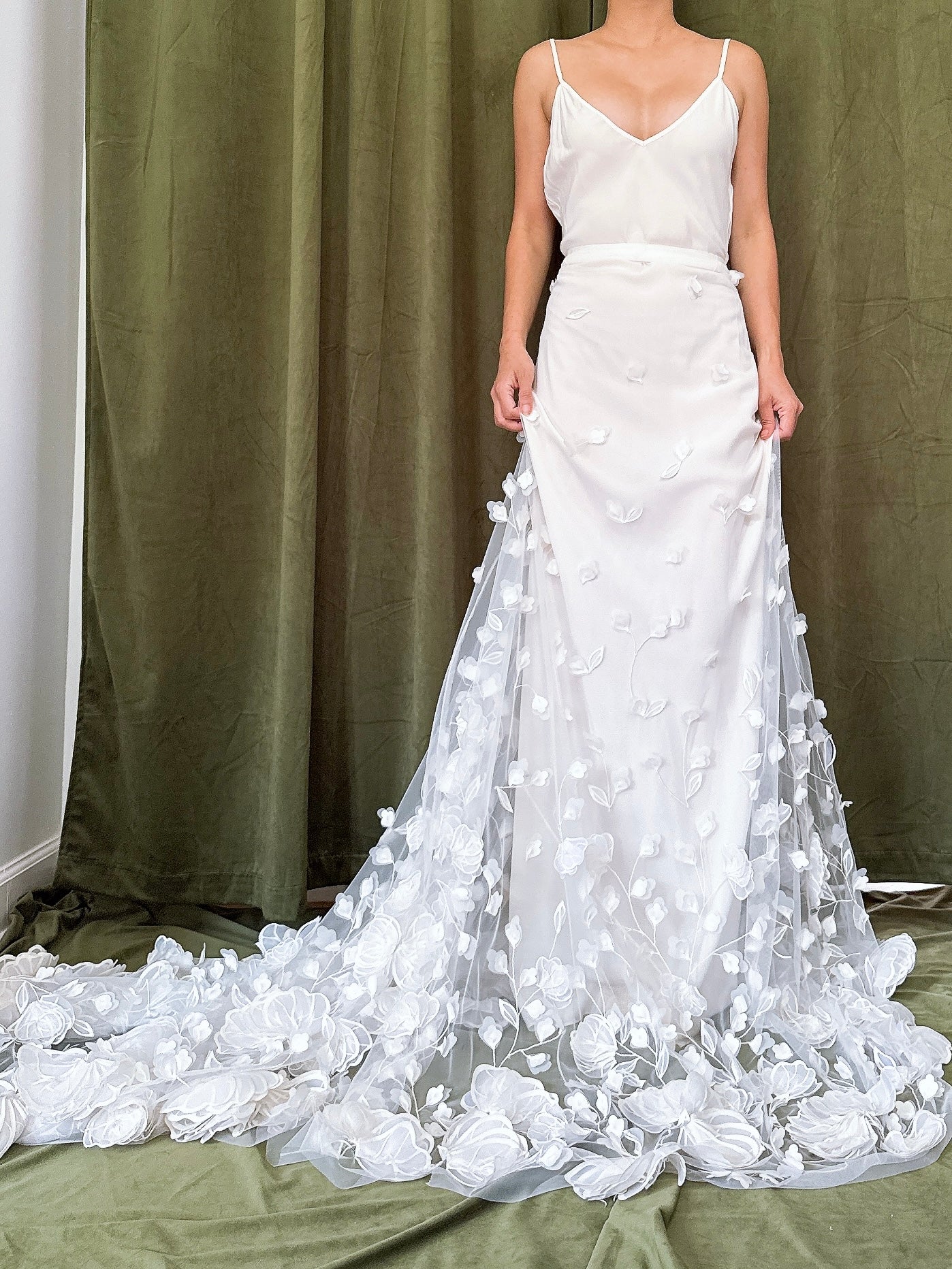 Silk Slip and Organza Skirt Set - M