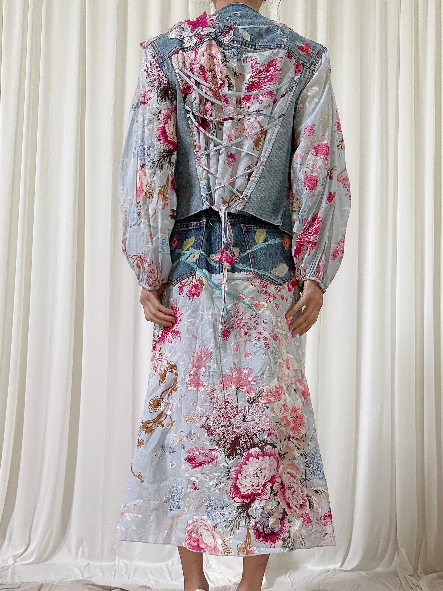 Vintage Lily Nucci 2 piece Denim Floral Set - IT 46