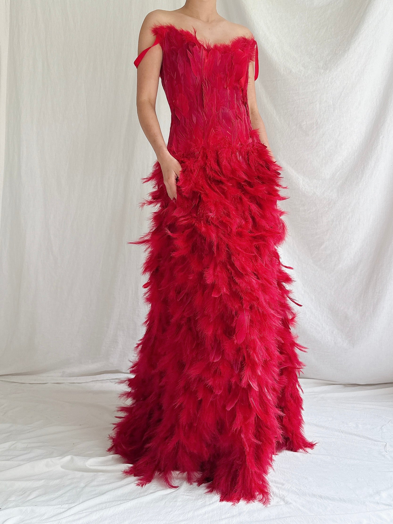 Vintage Feather Gown - M
