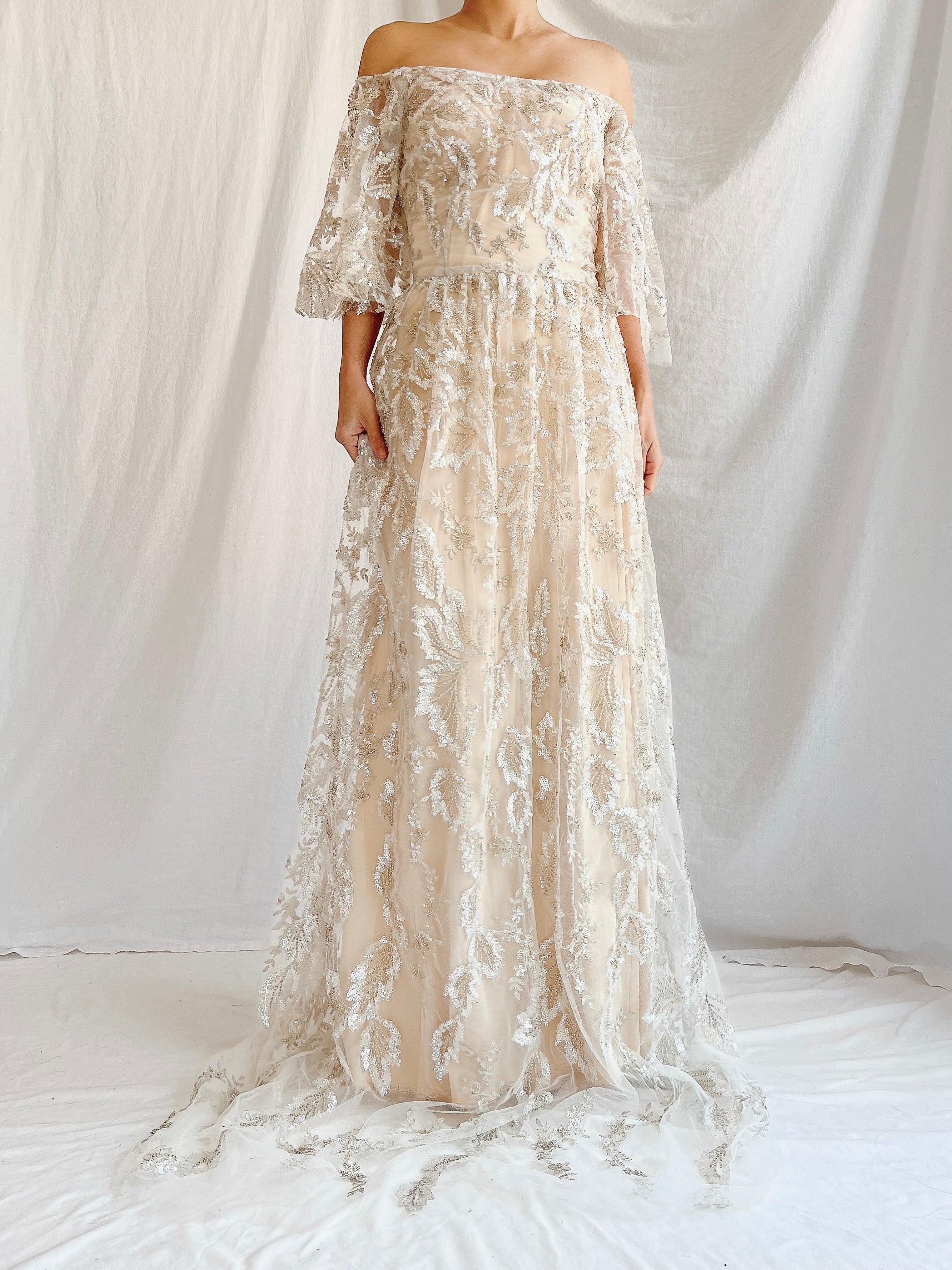 Beaded Off-the-Shoulder Gown - S/4/6