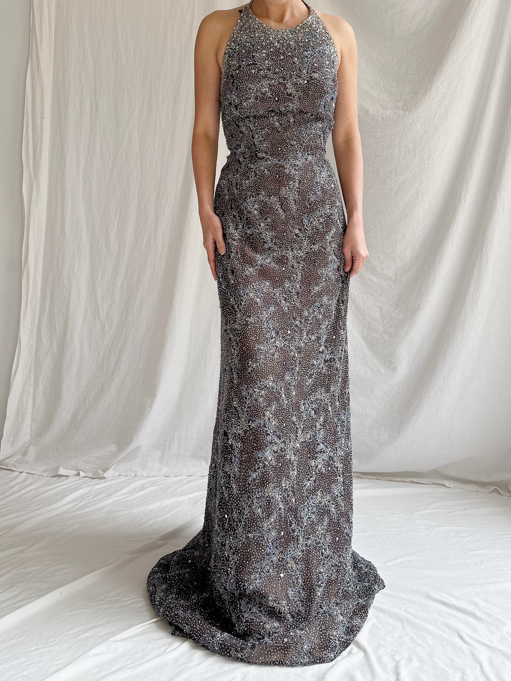 Vintage YSA Makino Fully Beaded Gown - S/M