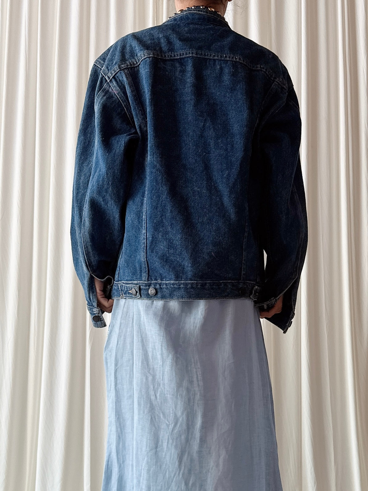 Vintage Denim Embellished Jacket - M