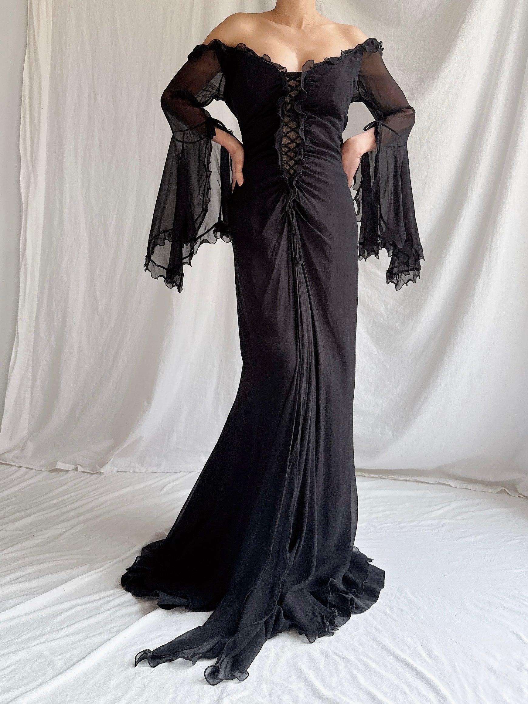 Vintage Bellville Sassoon UK Silk Gown - UK 16/ US10