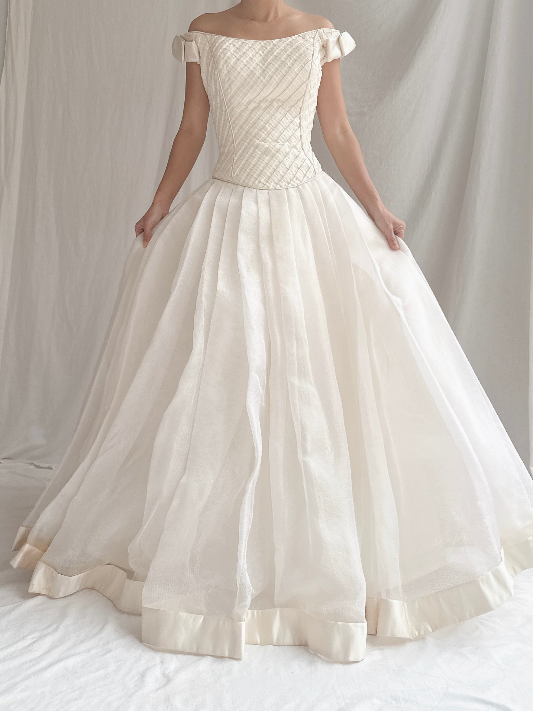 Vintage Ulla Maija Silk Organza Net Gown - M