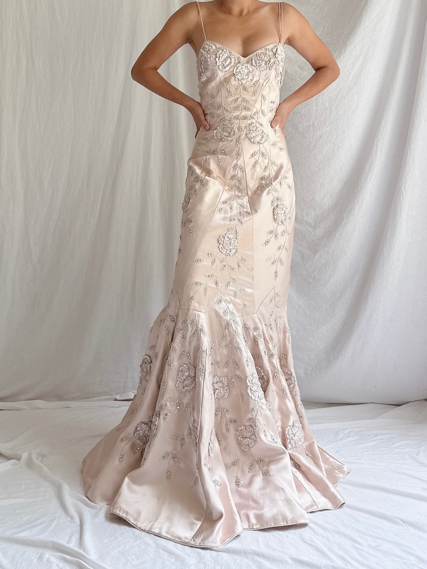 Vintage Eavis & Brown Pink Silk Gown - S/ UK 10/US 6/8