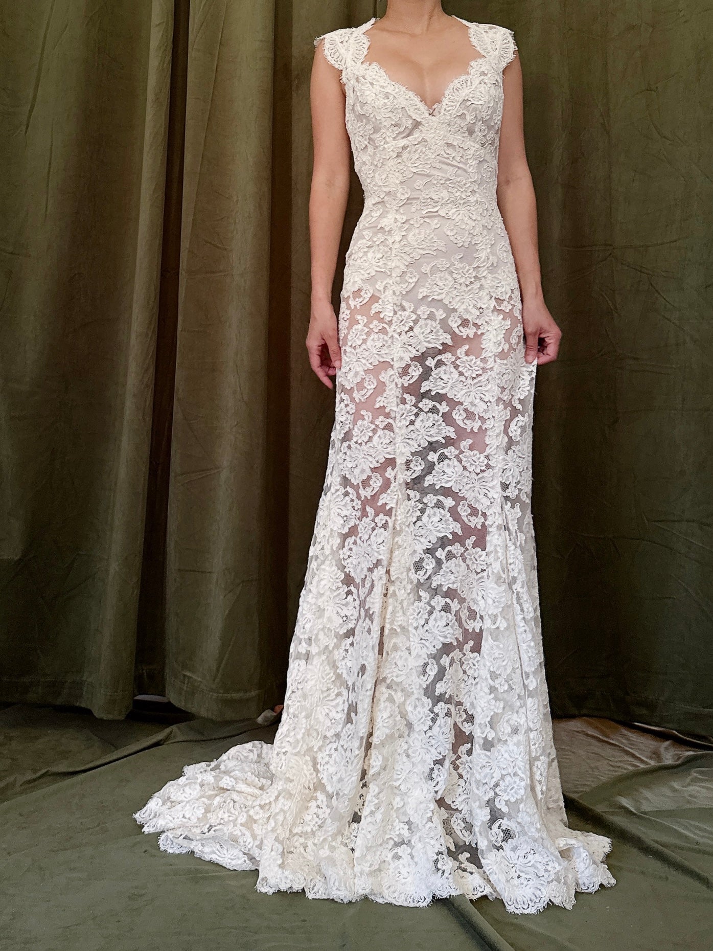 Vintage Monique Llhuilier Sheer Gown - M/6